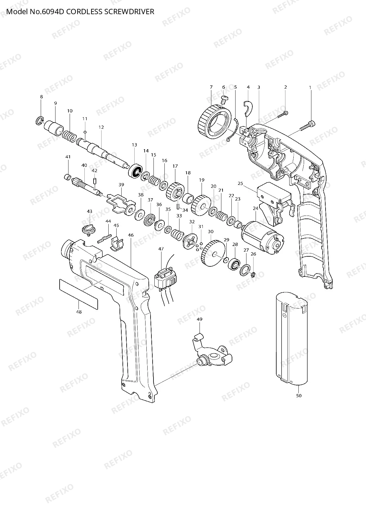 Деталировка MAKITA 6094D — схема запчастей в разборе