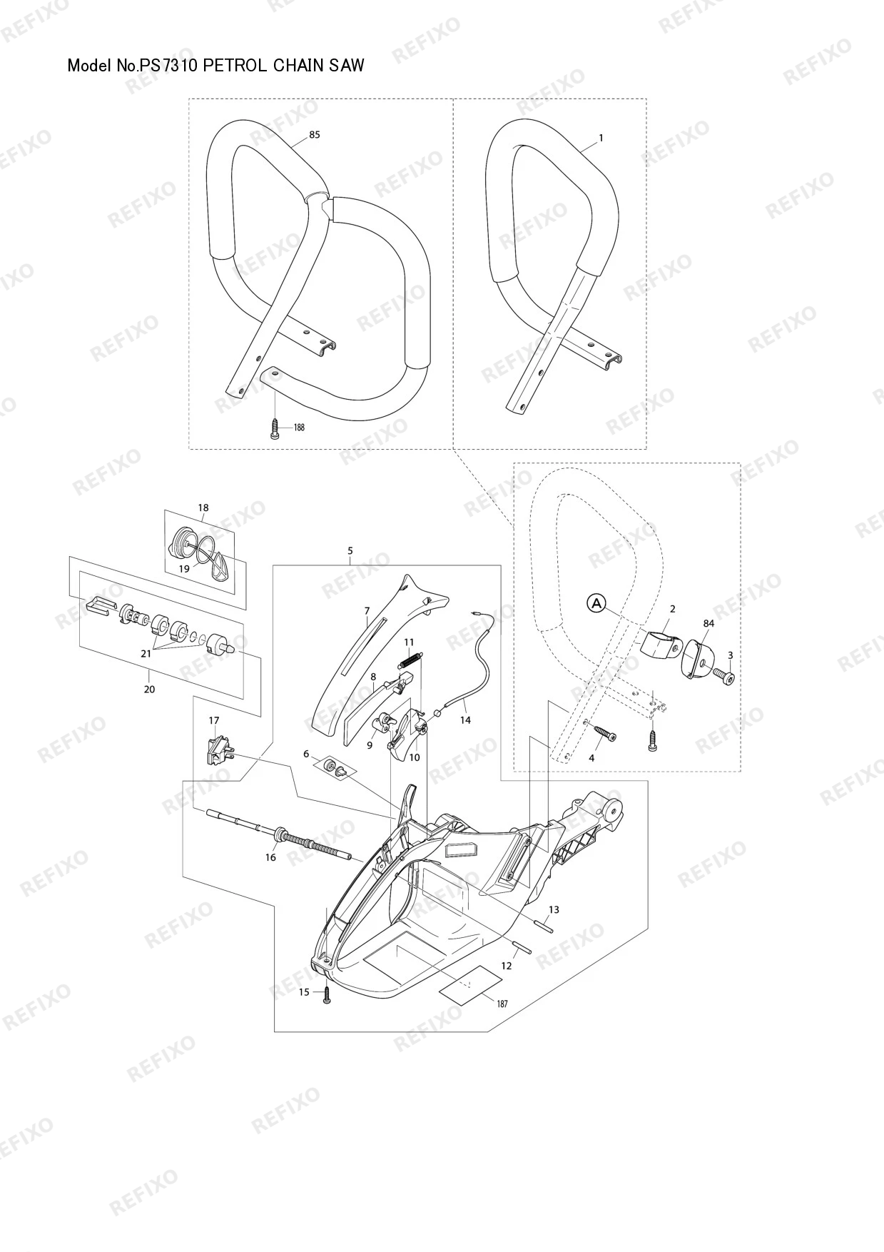 Деталировка MAKITA PS 7310 — схема запчастей в разборе