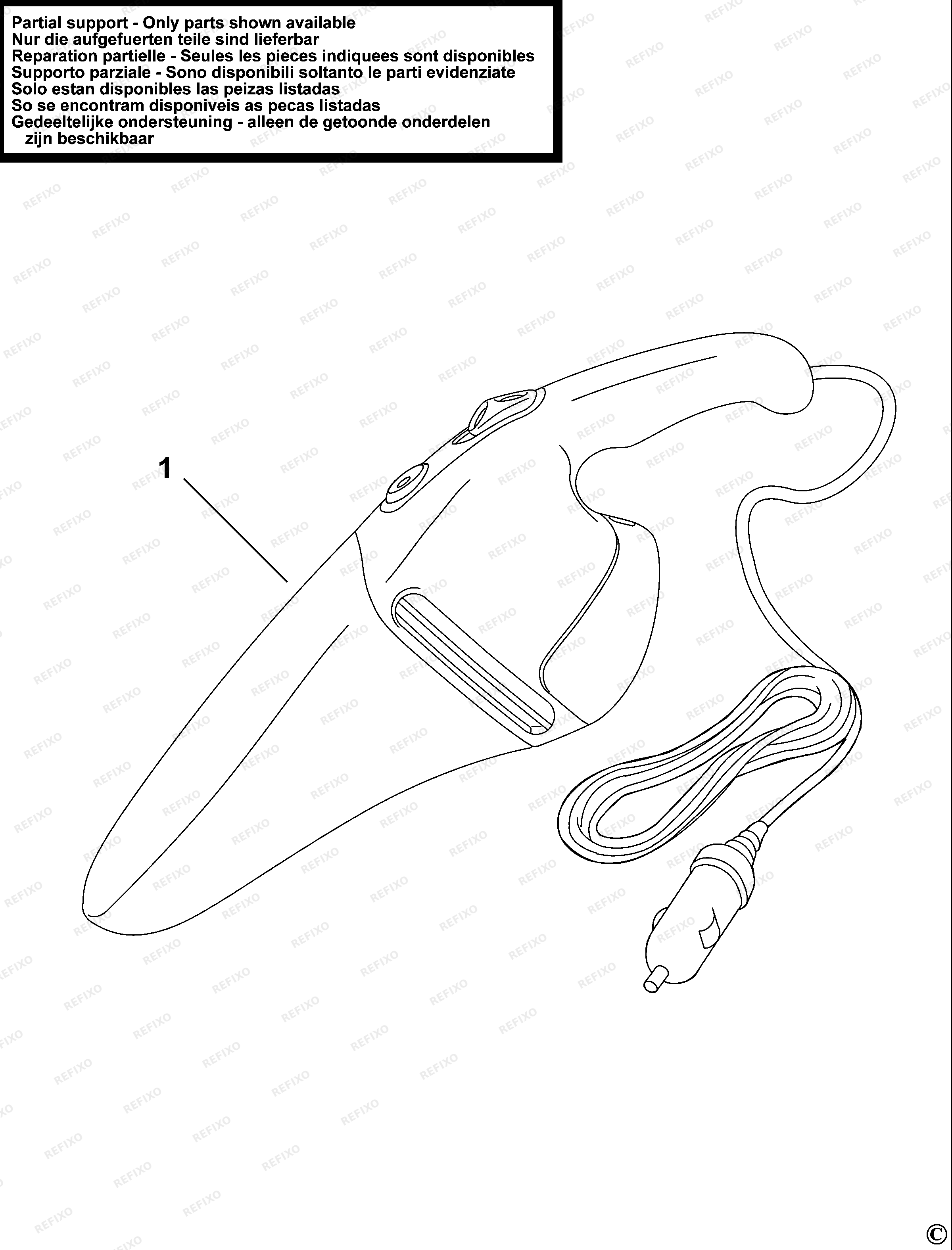 Black&Decker АВТОМОБИЛЬНЫЙ ПЫЛЕСОС AV1205 — схема запчастей