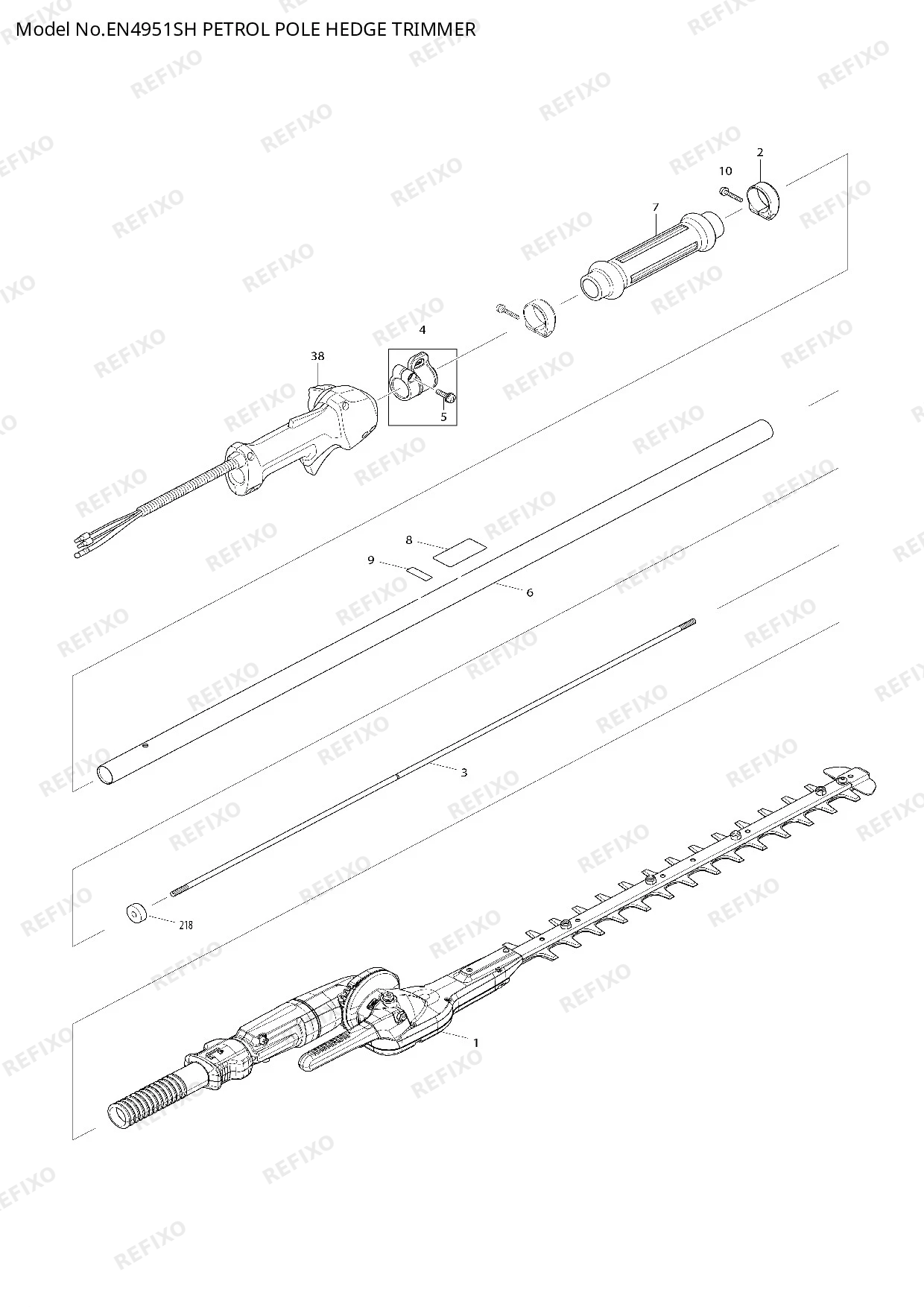 Деталировка MAKITA EN4951SH — схема запчастей в разборе