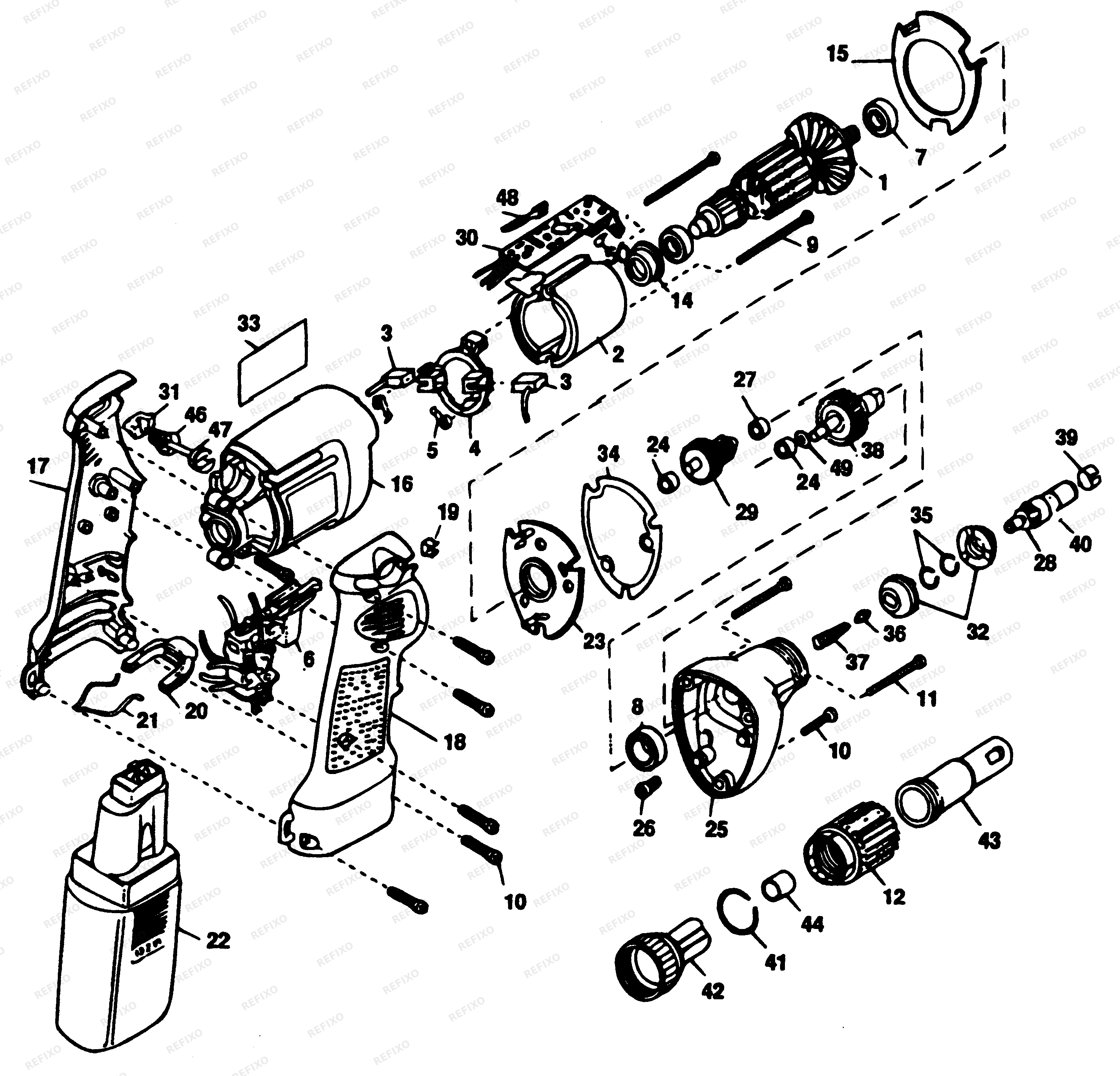 Black&Decker ОТВЁРТКА 2681 — схема запчастей