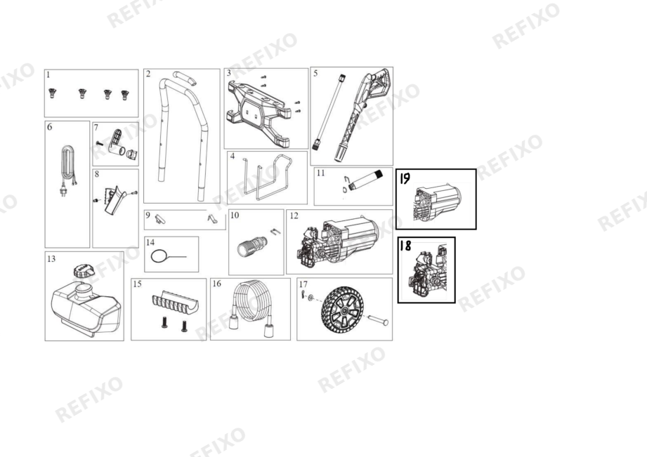 Деталировка Greenworks 5105507 EXPLODED VIEW — схема запчастей в разборе