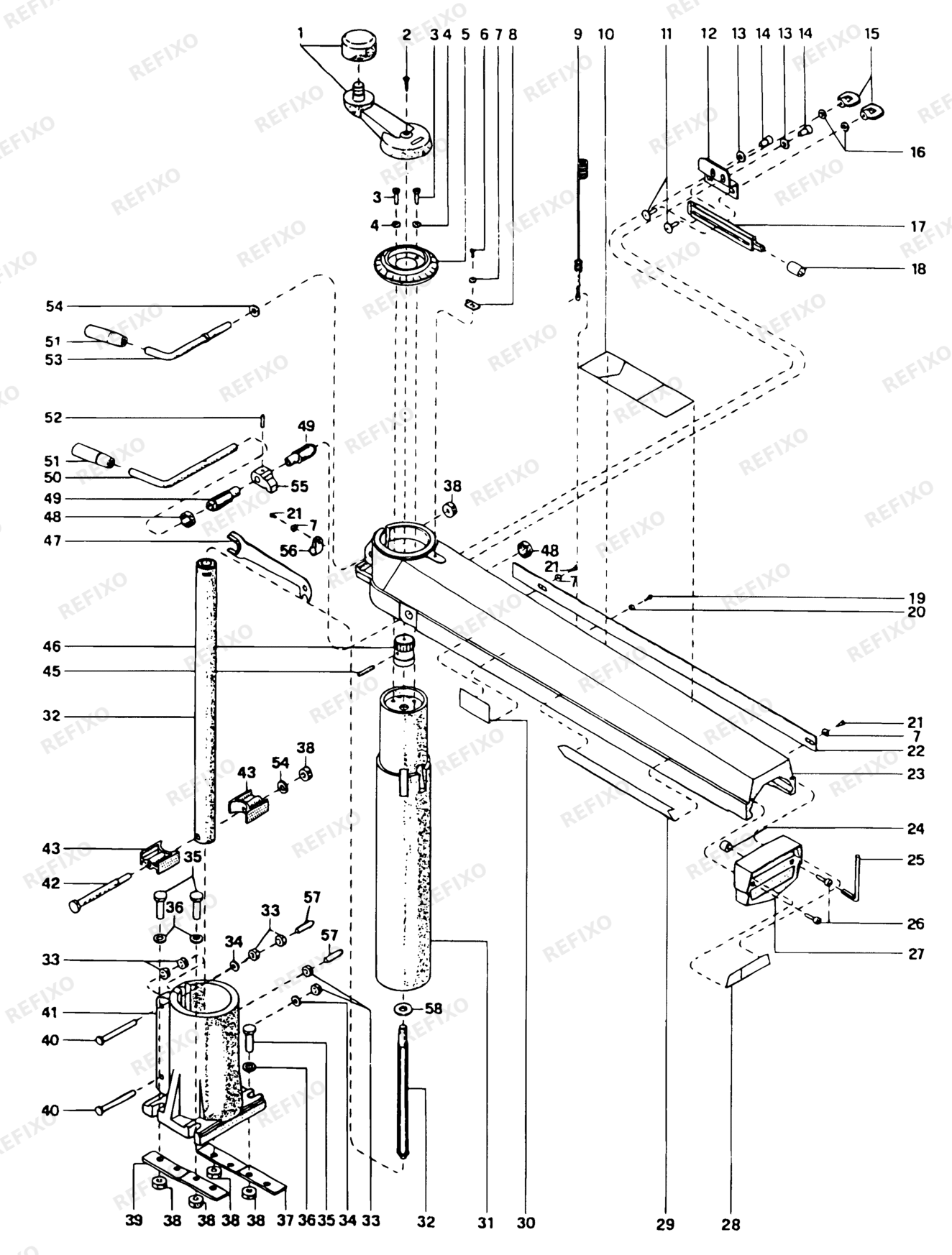 Деталировка DeWalt DW8103----A-XJ TYPE 1 RADIALKREISSÄGE DW8103----A-XJ DW8103----A — схема запчастей в разборе