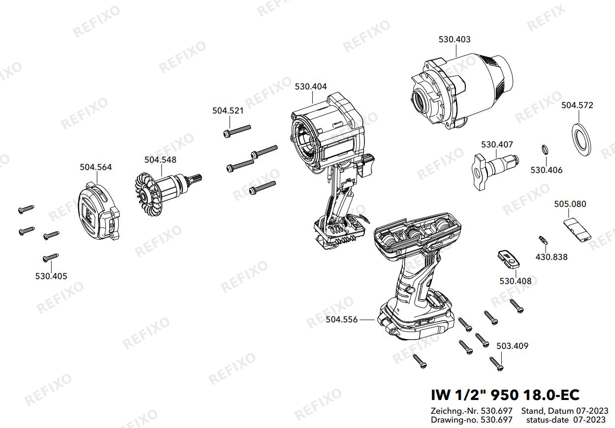 Деталировка Flex IW 12 950 18.0-EC C — схема запчастей в разборе
