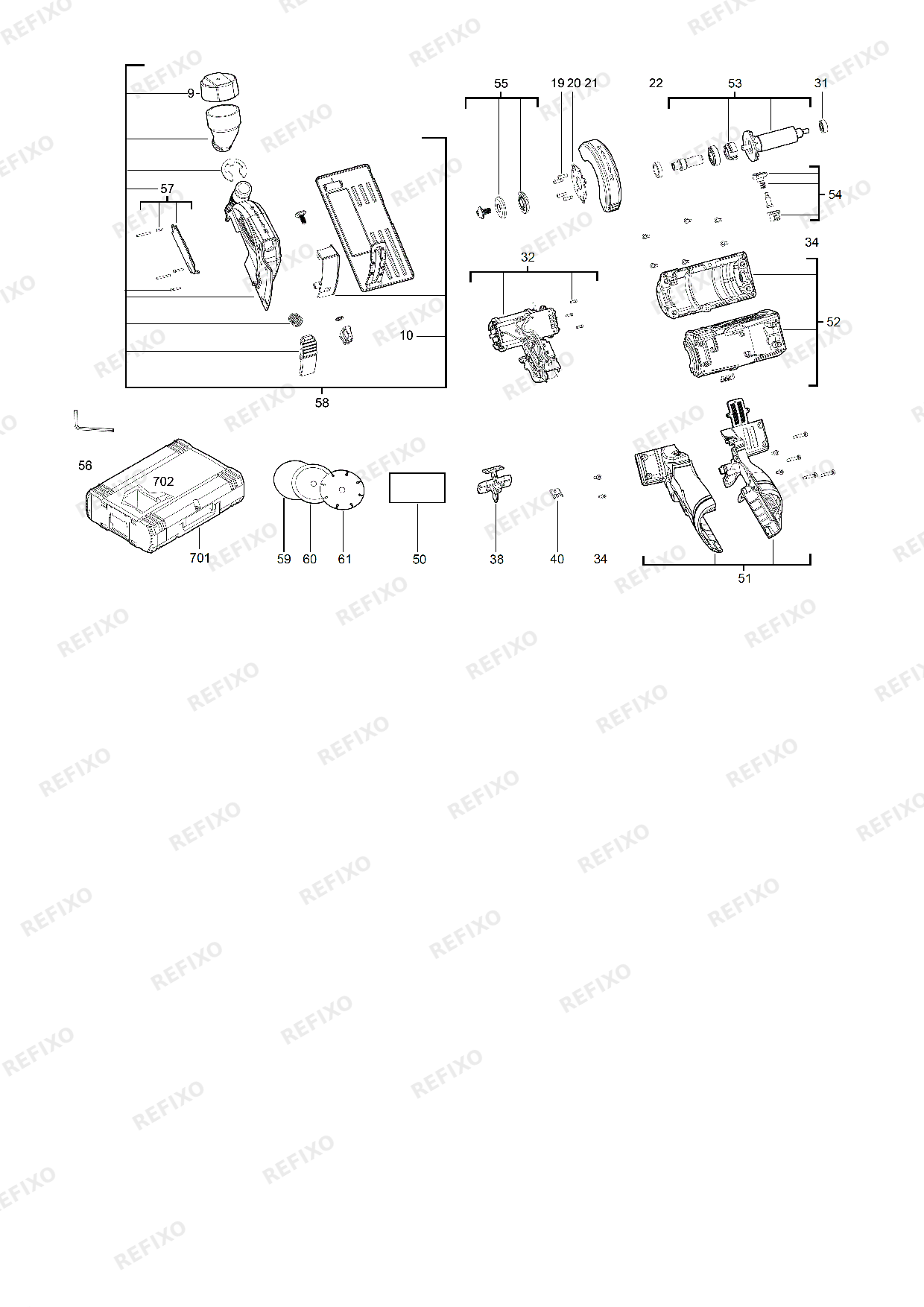 Деталировка MILWAUKEE M12FCOT 0 4933464618 4000467985 — схема запчастей в разборе