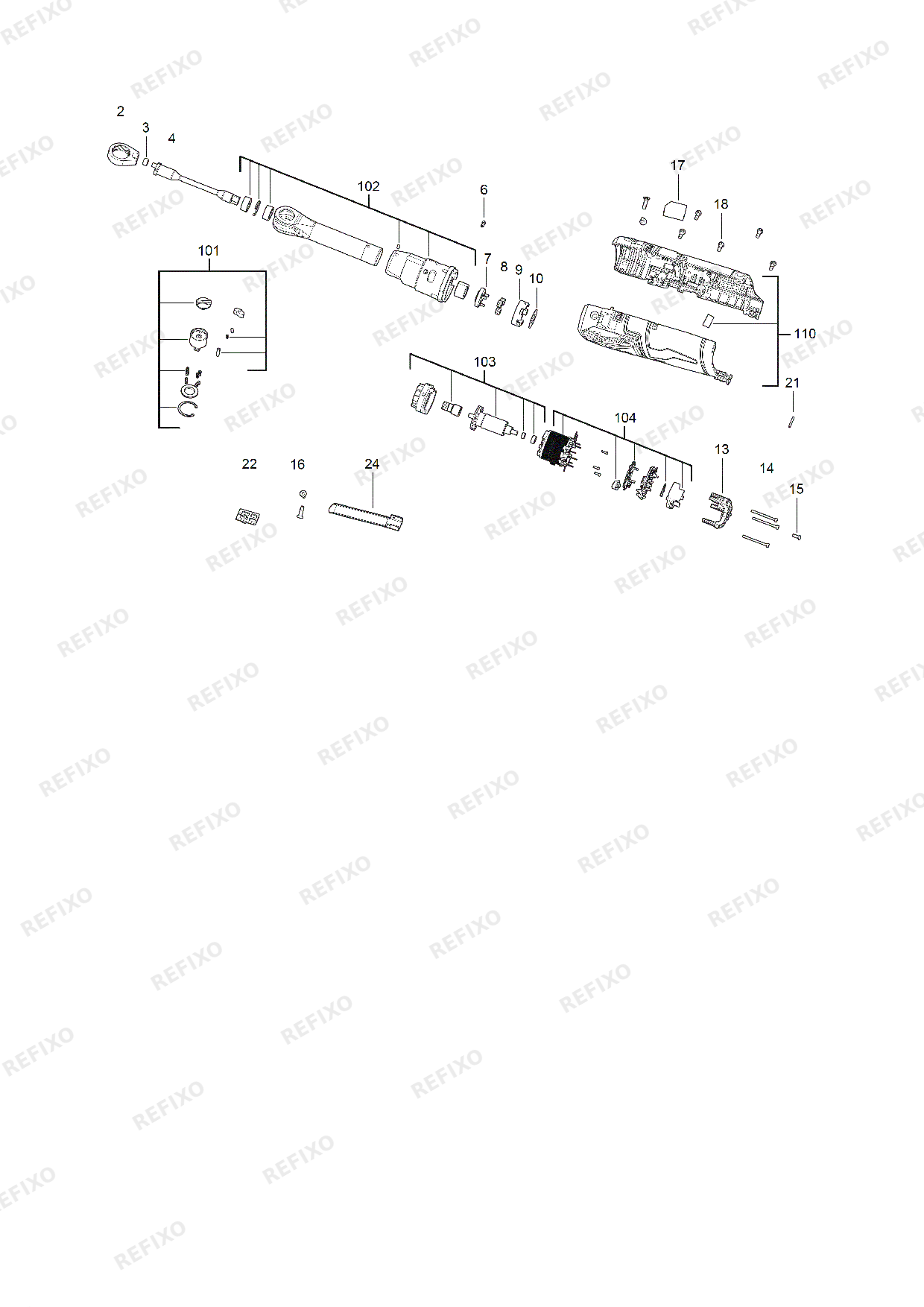 Деталировка MILWAUKEE M12FHIR14LR 0 4933480790 4000481540 — схема запчастей в разборе