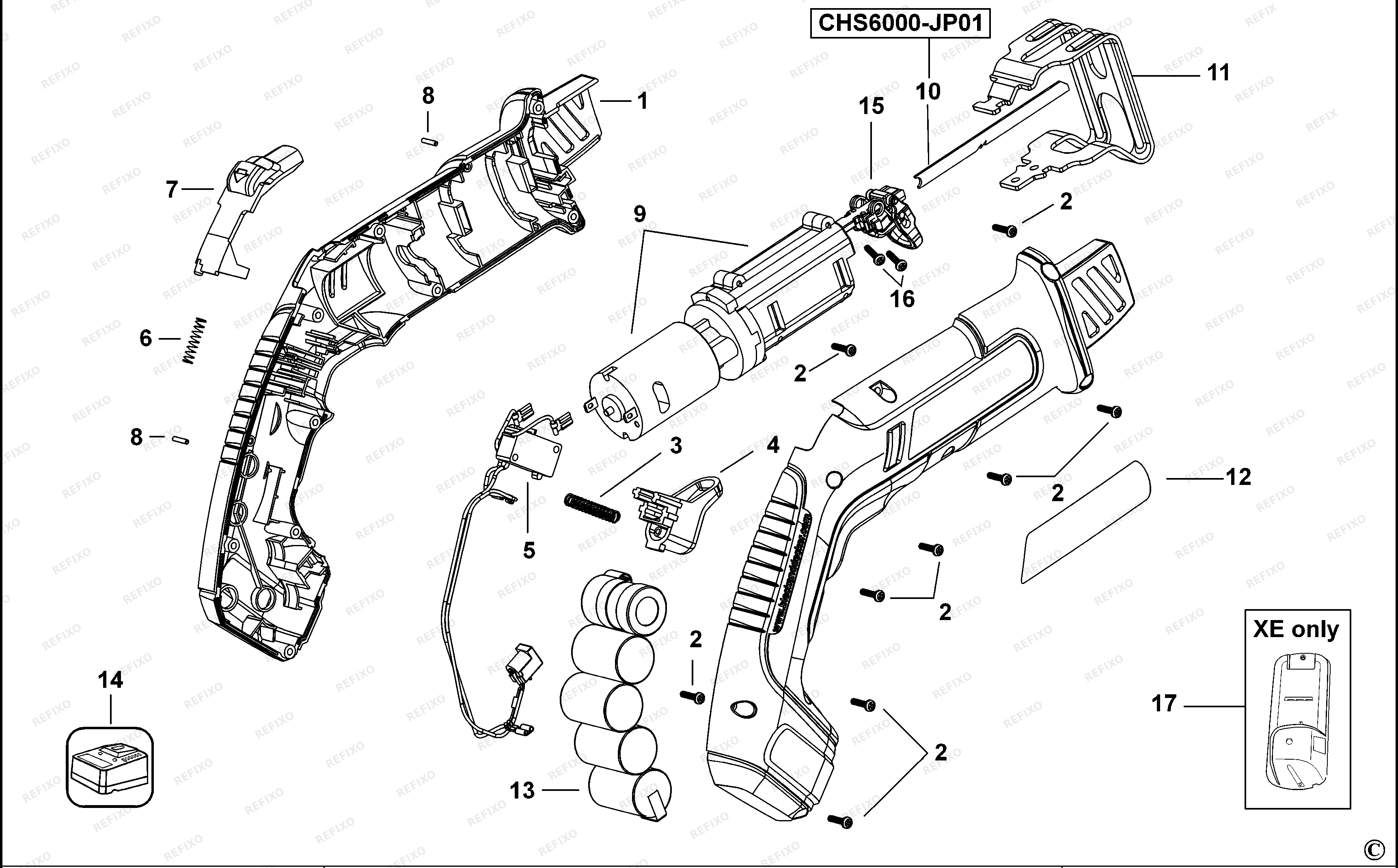 Black&Decker ОТРЕЗНАЯ ПИЛА CHS6000---A — схема запчастей