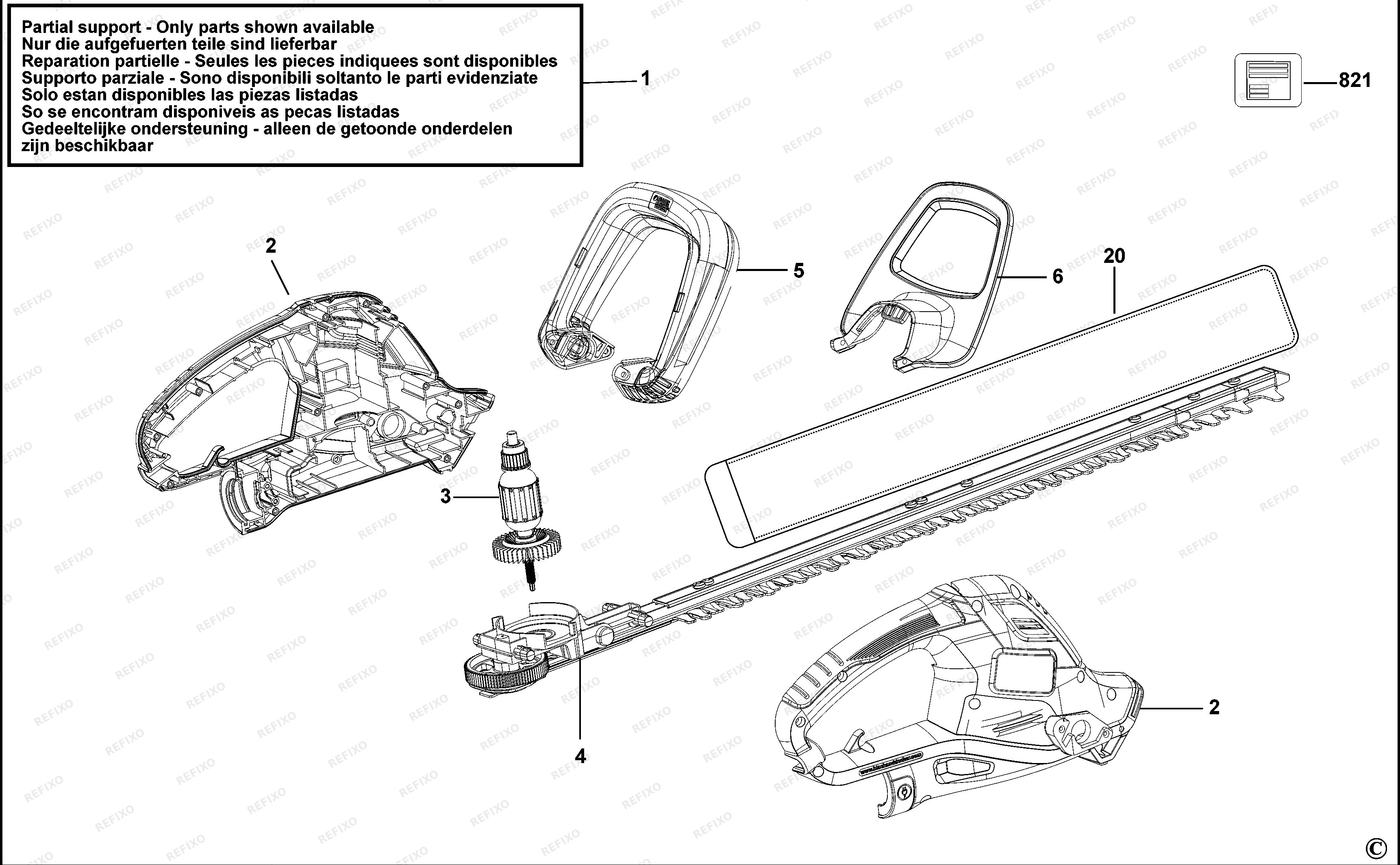 Black&Decker КУСТОРЕЗ BDHT55 — схема запчастей