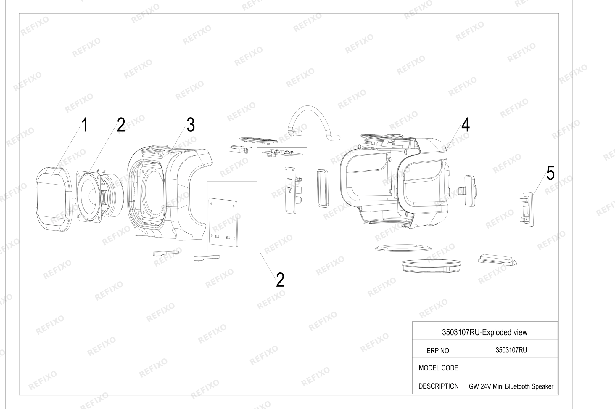 Деталировка Greenworks 3503107-Exploded view — схема запчастей в разборе