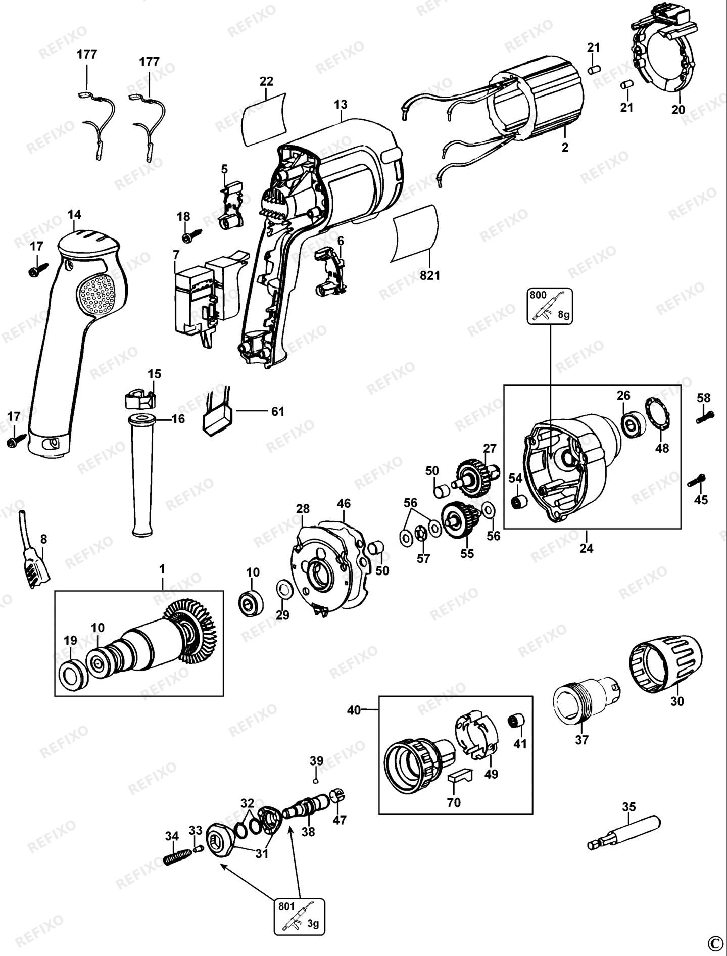 Деталировка DeWalt DW263K-QS TYPE 5 SCHRAUBENDREHER DW263K-QS DW263K — схема запчастей в разборе