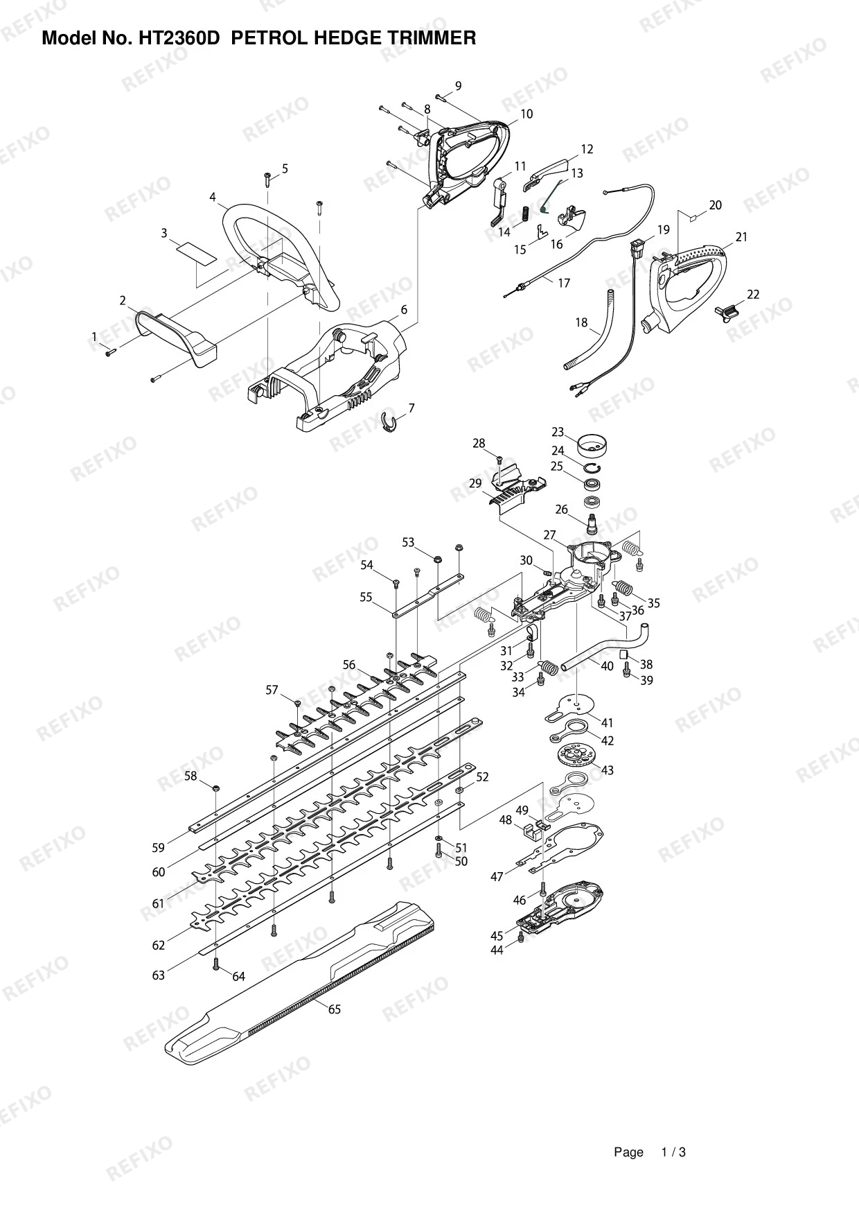 Деталировка MAKITA HT 2360D — схема запчастей в разборе