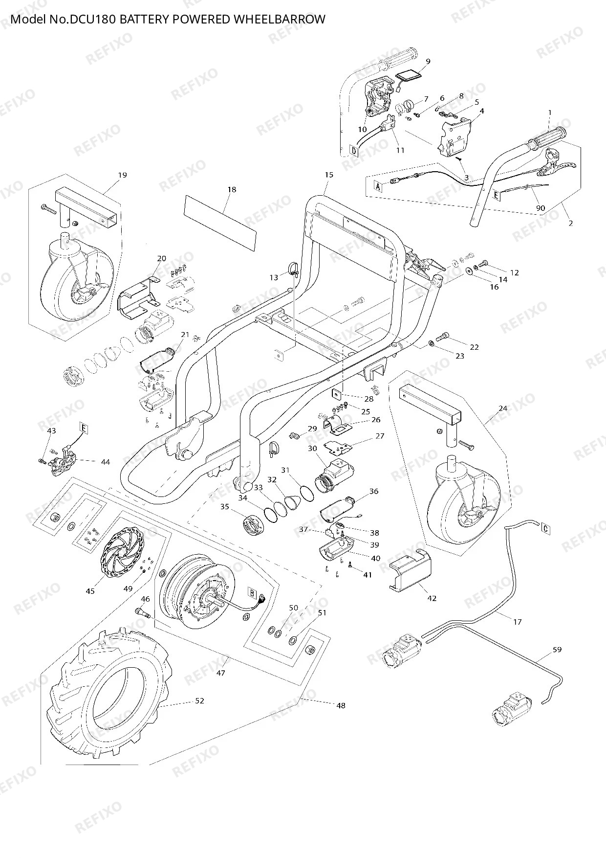 Деталировка MAKITA DCU180 — схема запчастей в разборе