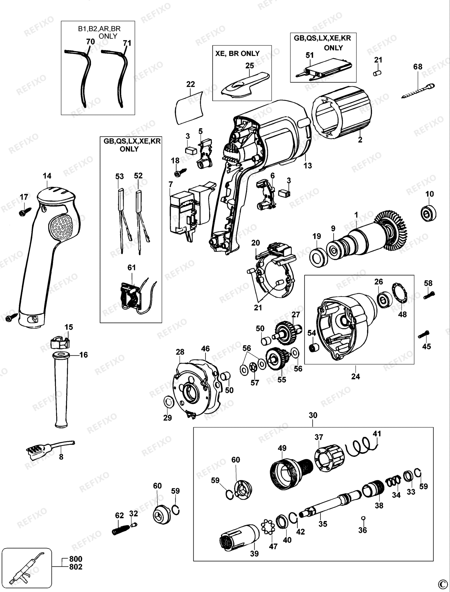 Деталировка DeWalt DW268K-QS TYPE 3 SCHRAUBENDREHER DW268K-QS DW268K — схема запчастей в разборе