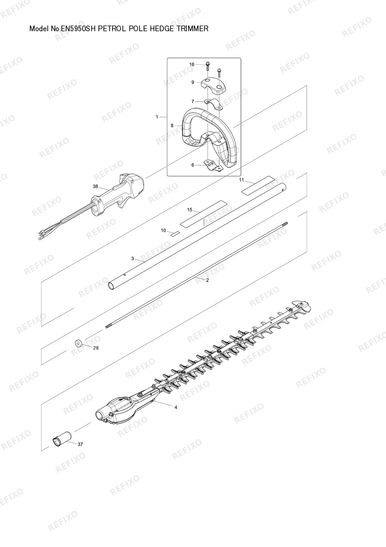 Деталировка MAKITA EN5950SH — схема запчастей в разборе