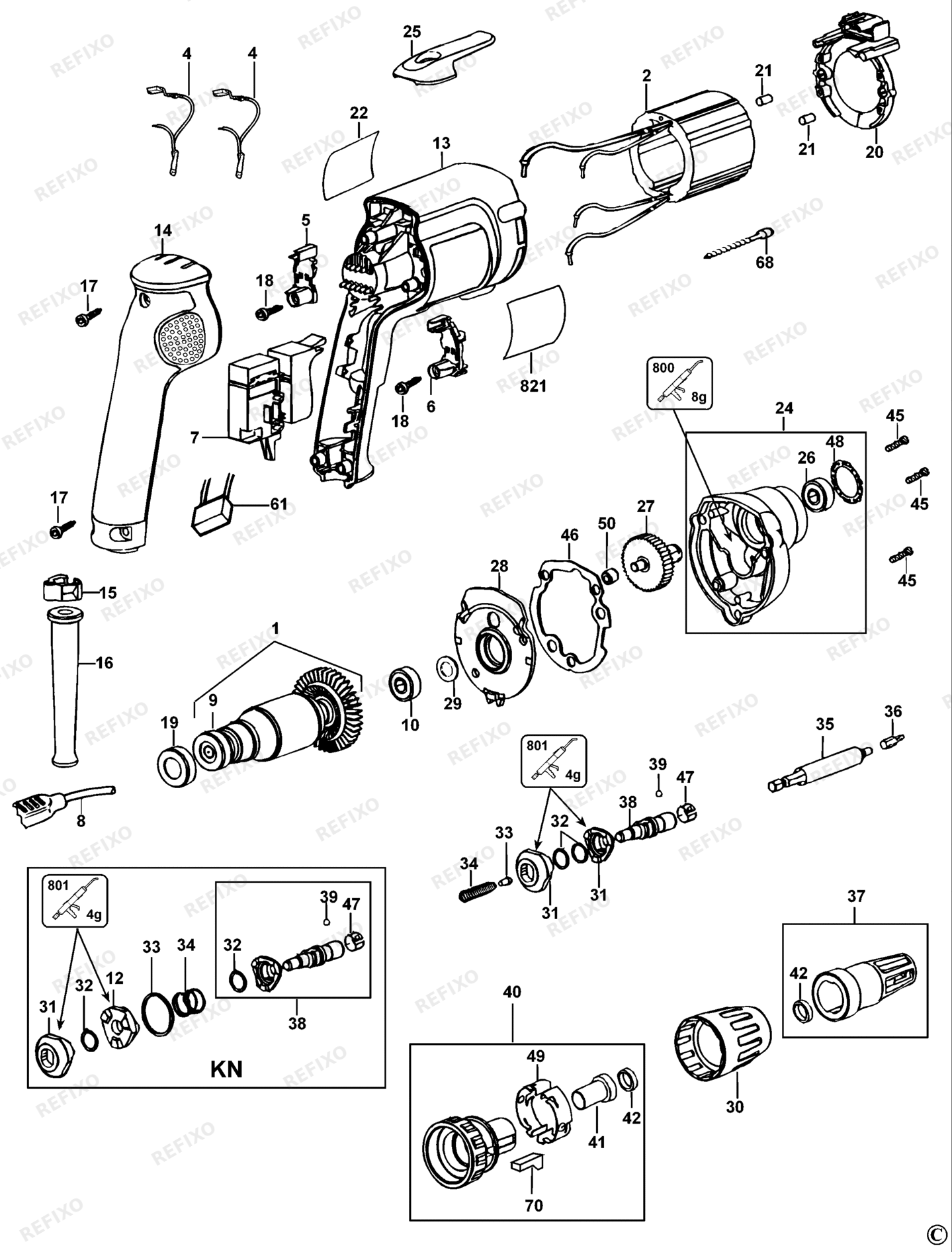 Деталировка DeWalt DW275KN-QS TYPE 5 SCHRAUBENDREHER DW275KN-QS DW275KN — схема запчастей в разборе