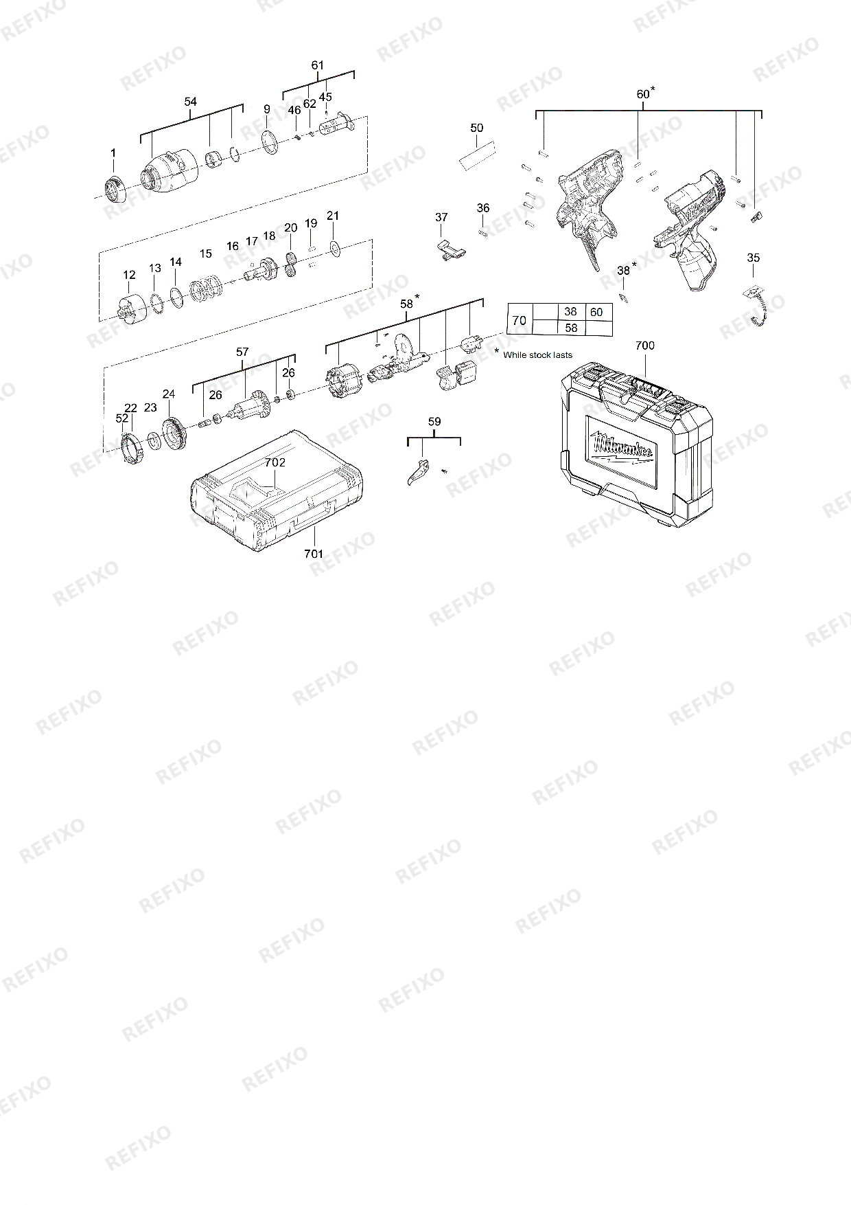 Деталировка MILWAUKEE M12CIW12 0 4933447132 4000447137 — схема запчастей в разборе
