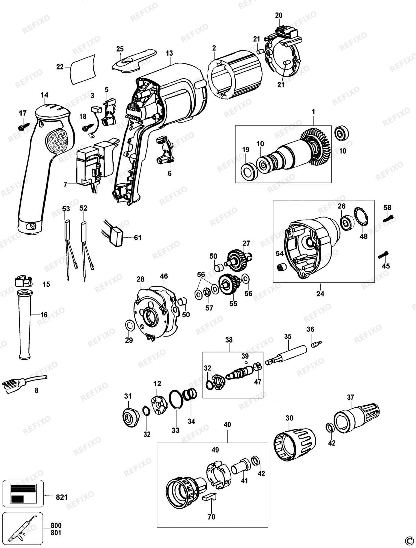 Деталировка DeWalt DW258-XJ TYPE 2 SCHRAUBENDREHER DW258-XJ DW258 — схема запчастей в разборе