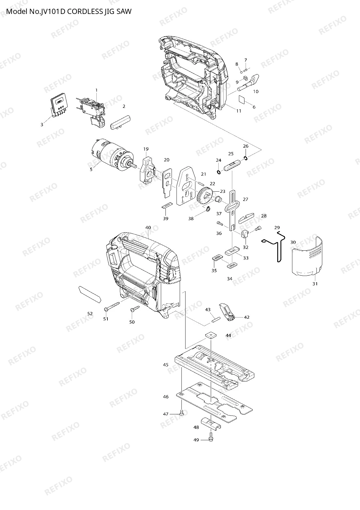 Деталировка MAKITA JV101D — схема запчастей в разборе