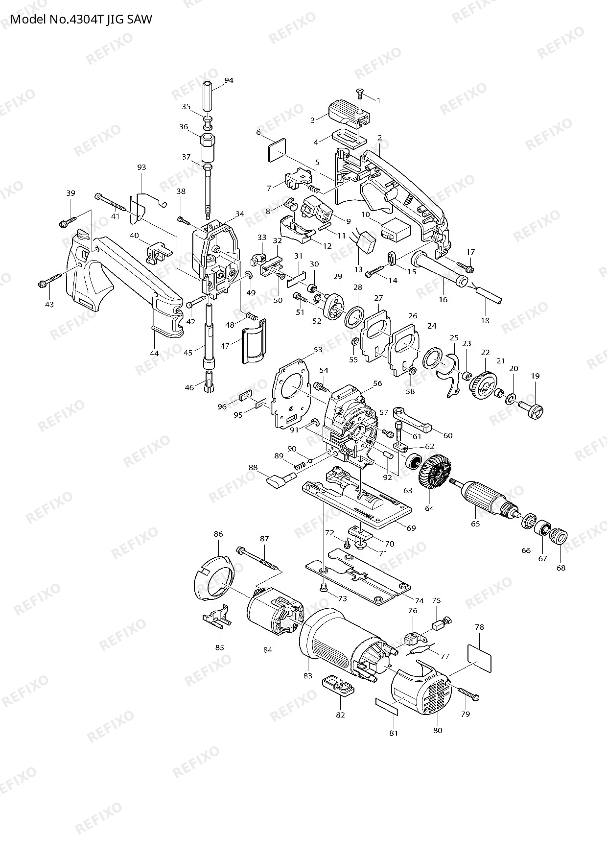 Деталировка MAKITA 4304T — схема запчастей в разборе