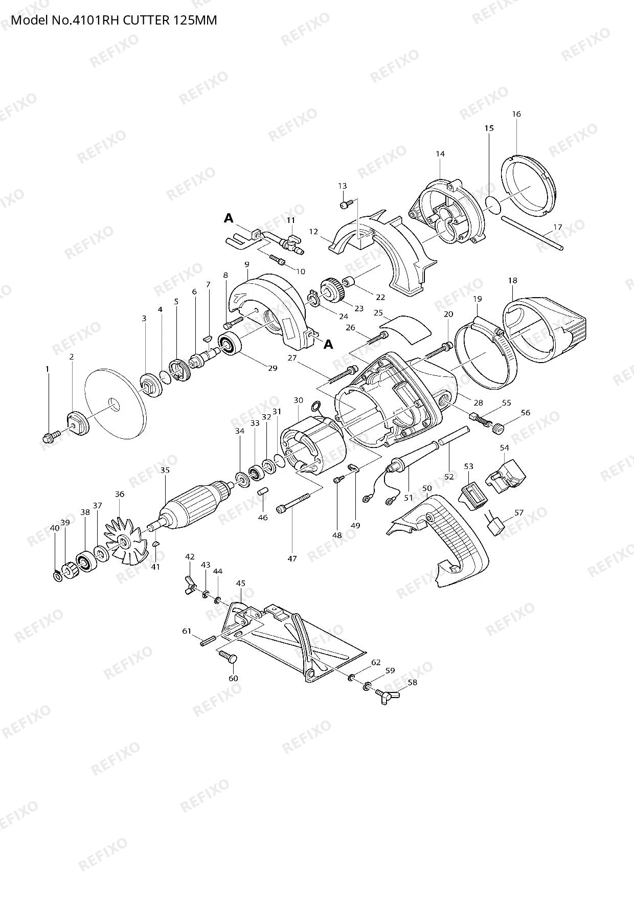 Деталировка MAKITA 4101RH — схема запчастей в разборе