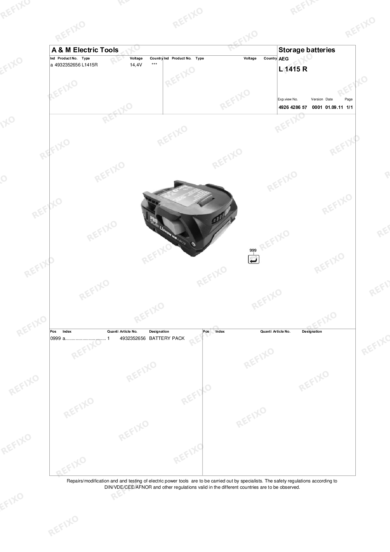 Деталировка MILWAUKEE L1415R 4932352656 4932352656 — схема запчастей в разборе