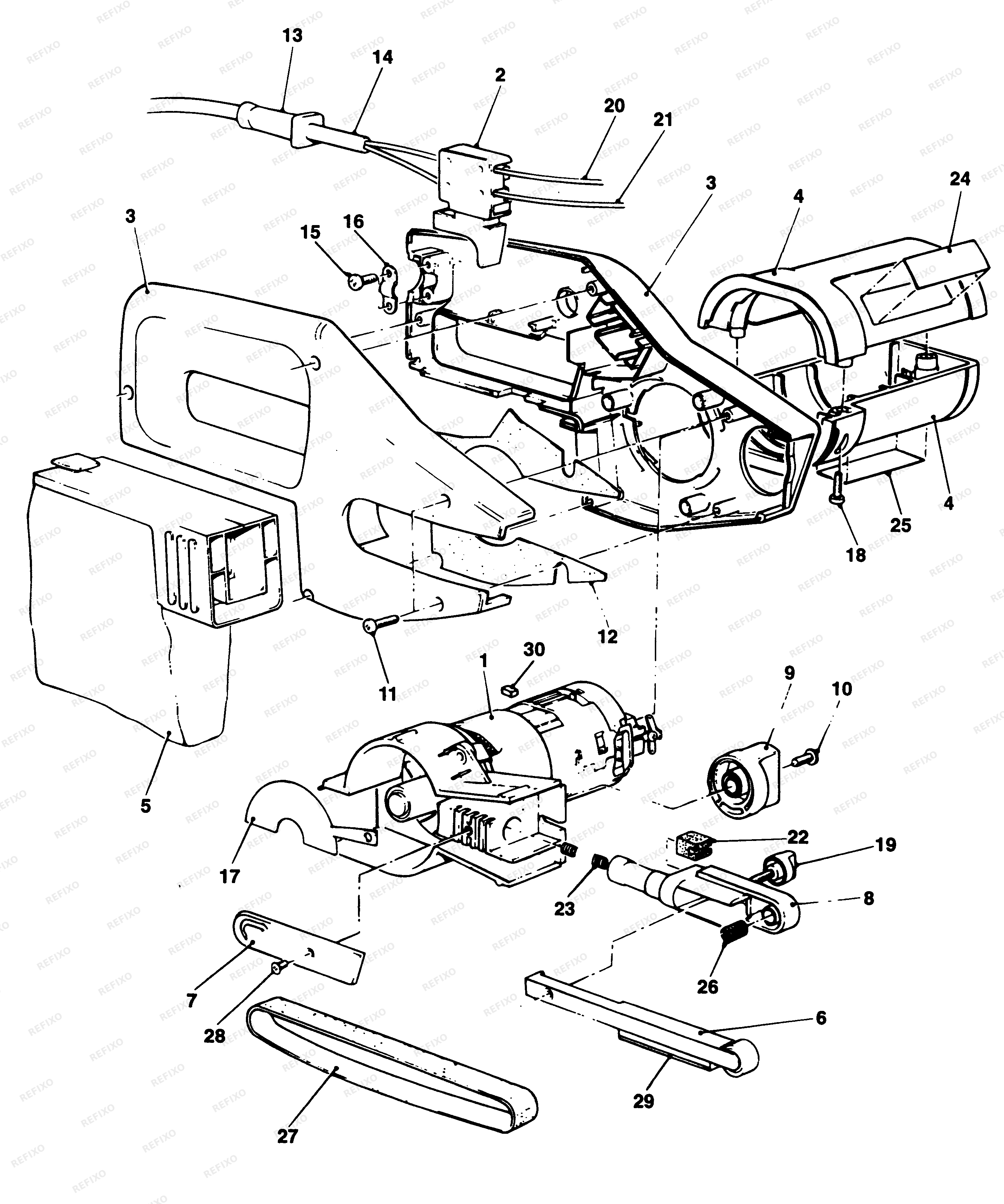 Black&Decker ЭЛЕКТРИЧЕСКИЙ НАПИЛЬНИК SPEC290 — схема запчастей