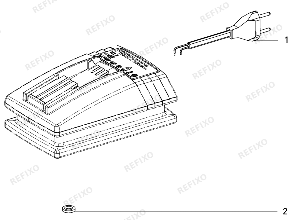 Деталировка Festool TCL 3 EU 230V - зарядное устройство 10002345 — схема запчастей в разборе