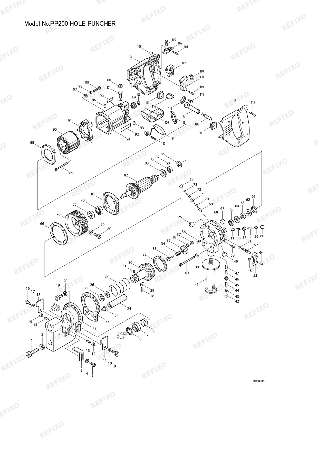 Деталировка MAKITA PP200 — схема запчастей в разборе