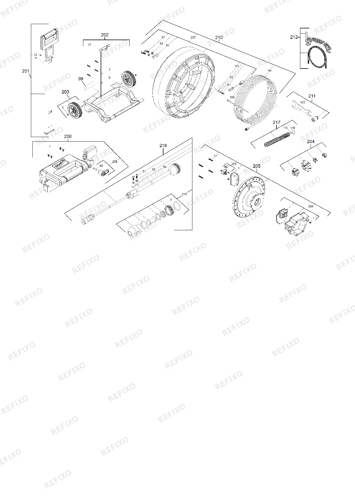 Деталировка MILWAUKEE M18SIC60 0 4933471412 4000477312 — схема запчастей в разборе