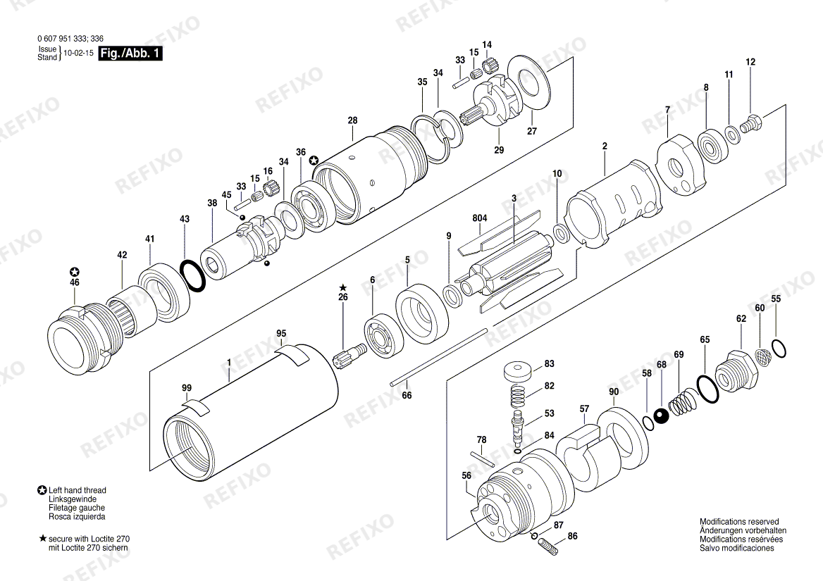 Деталировка Bosch Einbaumotor 370 WATT-SERIE (0 607 951 446) — схема запчастей в разборе