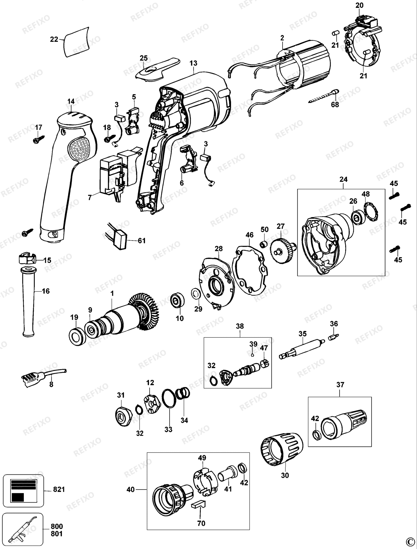 Деталировка DeWalt DW275KN-QS TYPE 2 SCHRAUBENDREHER DW275KN-QS DW275KN — схема запчастей в разборе