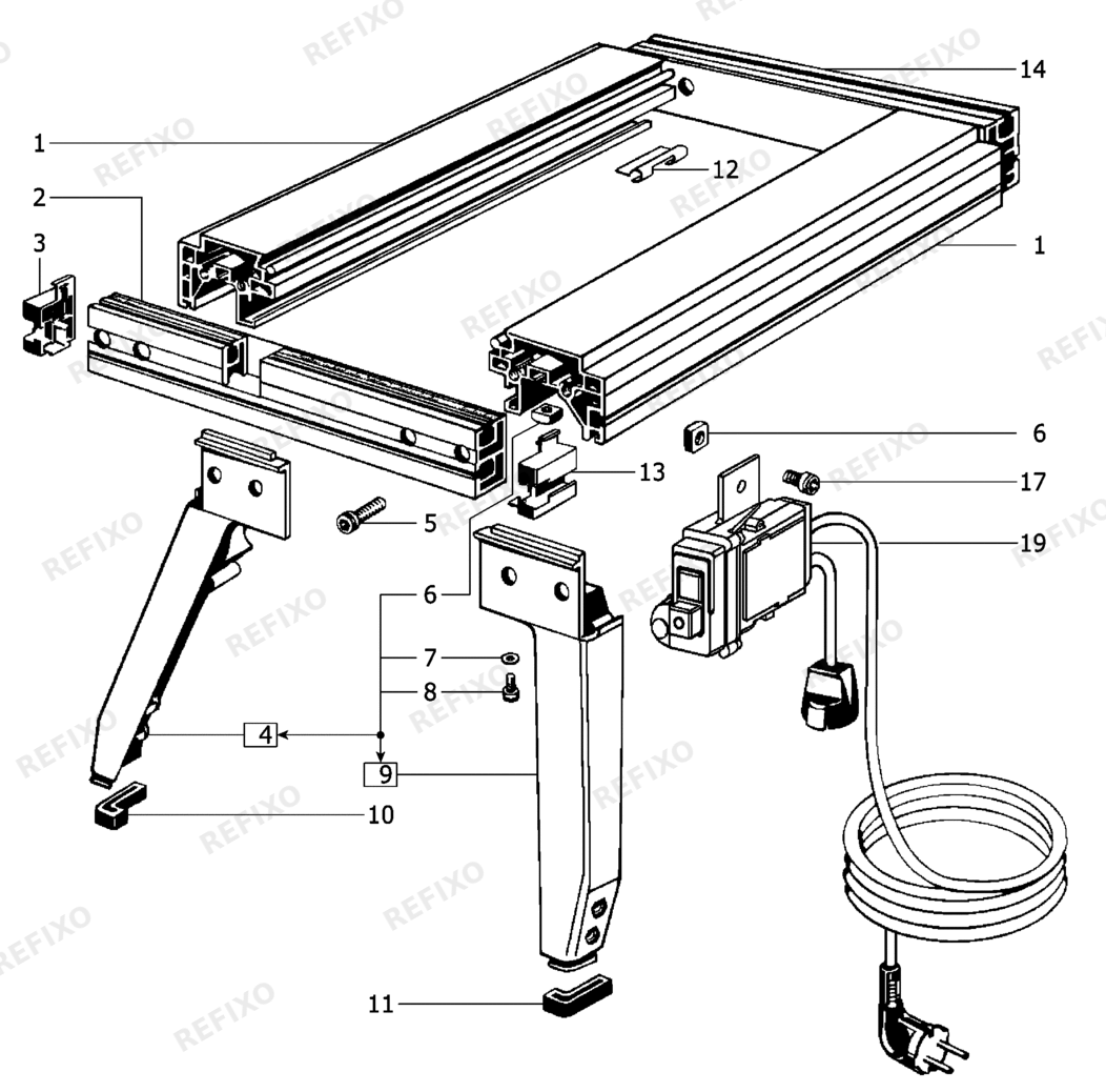 Деталировка Festool Basis Pallas 490070 — схема запчастей в разборе