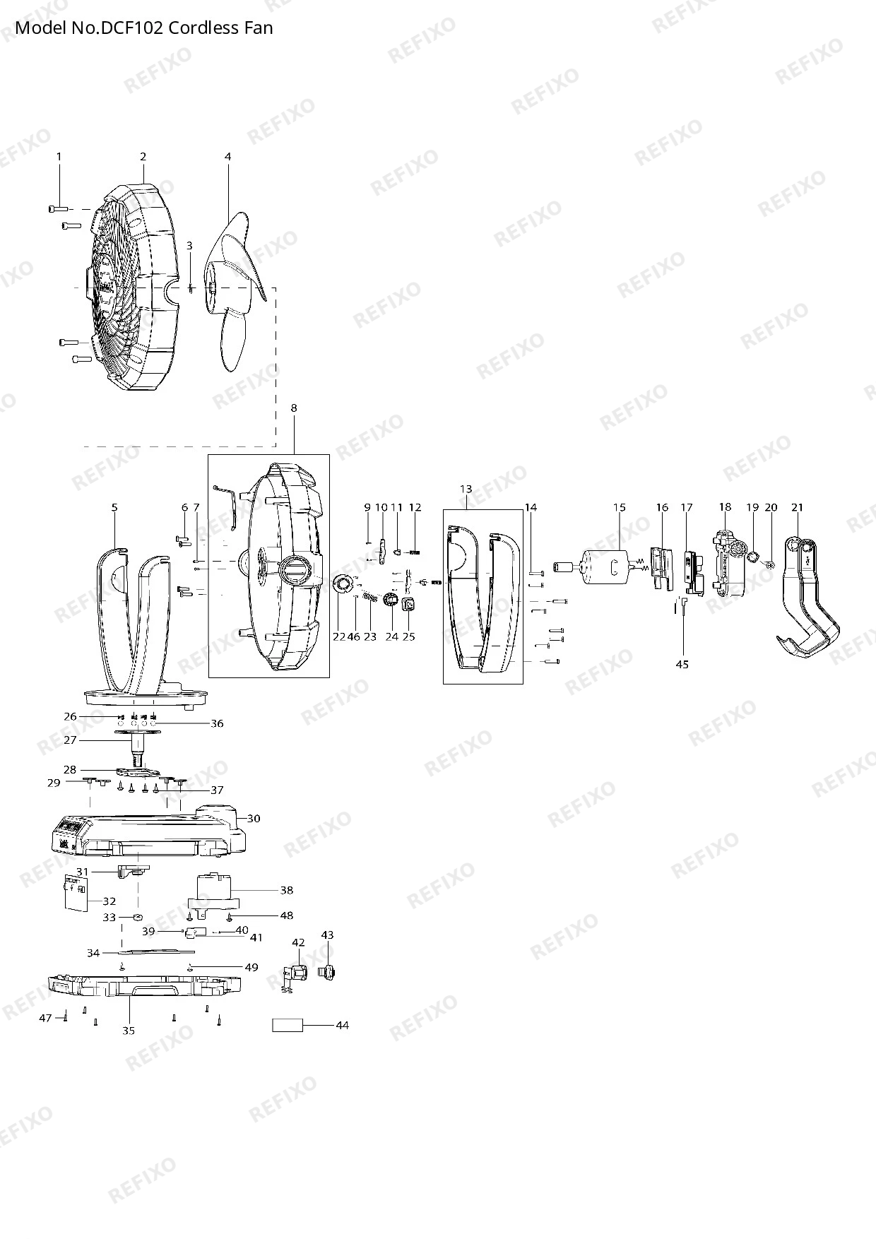 Деталировка MAKITA DCF102 — схема запчастей в разборе