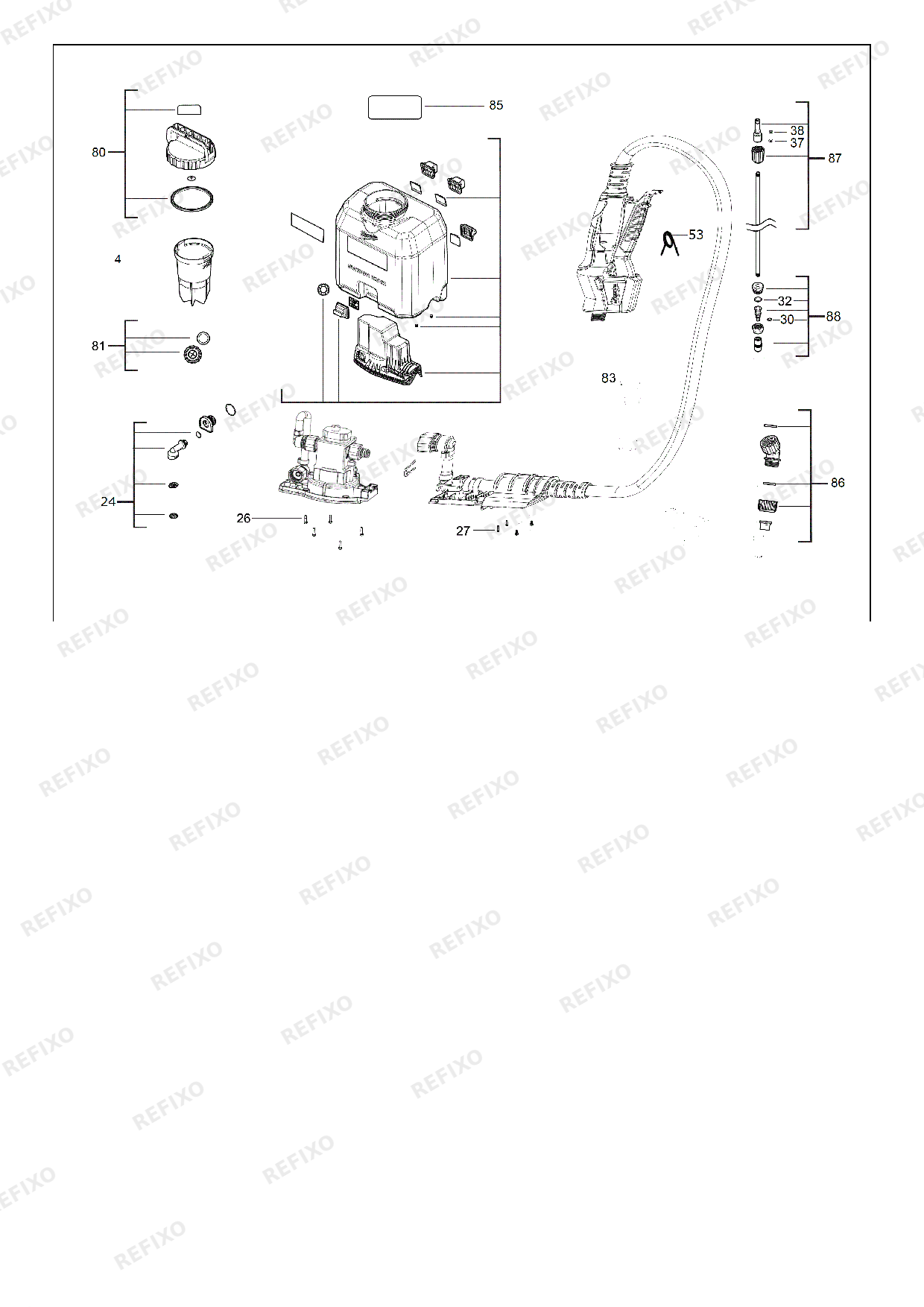 Деталировка MILWAUKEE M18BPFP CCST 4933471371 4000469955 — схема запчастей в разборе