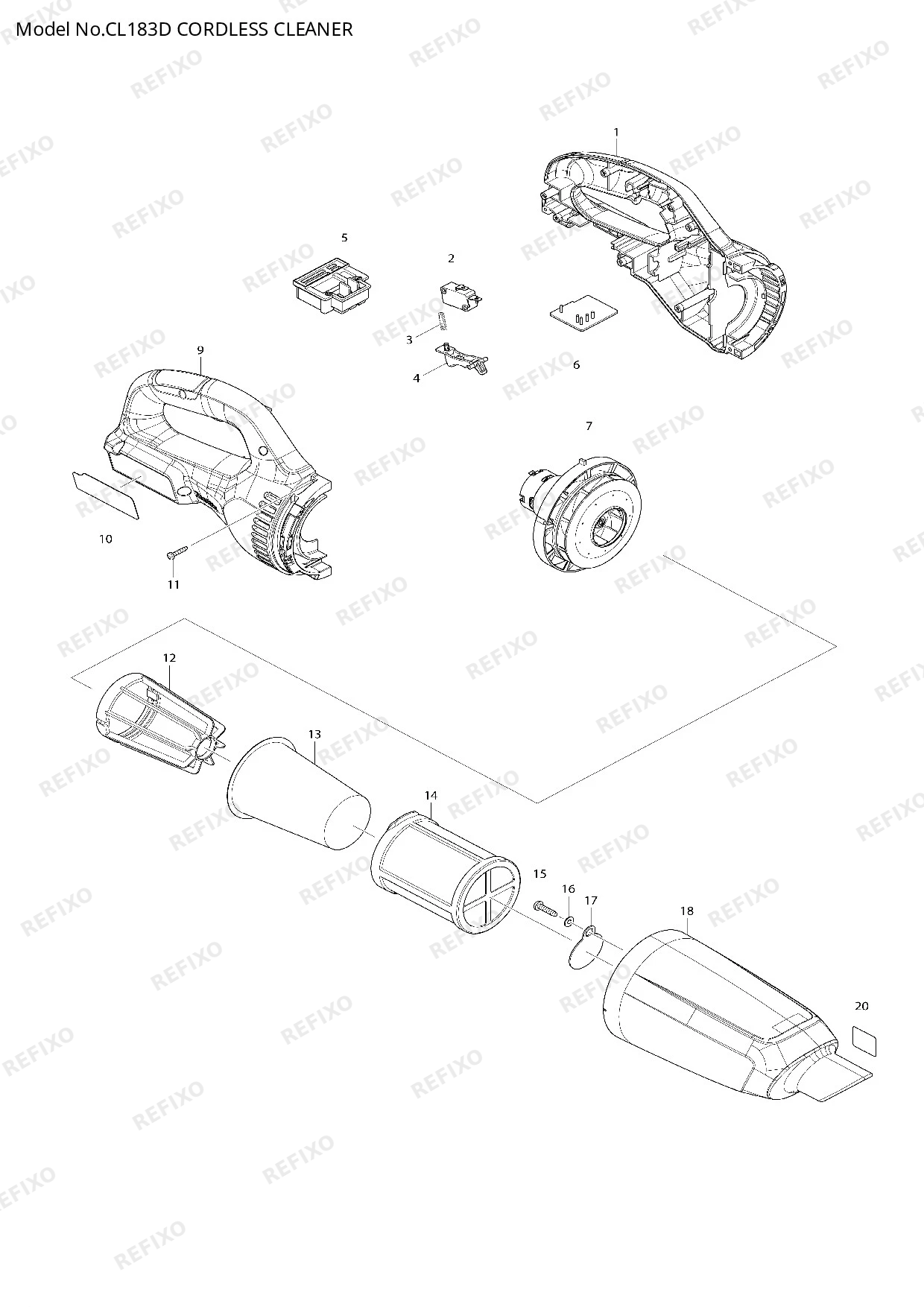 Деталировка MAKITA CL183D — схема запчастей в разборе