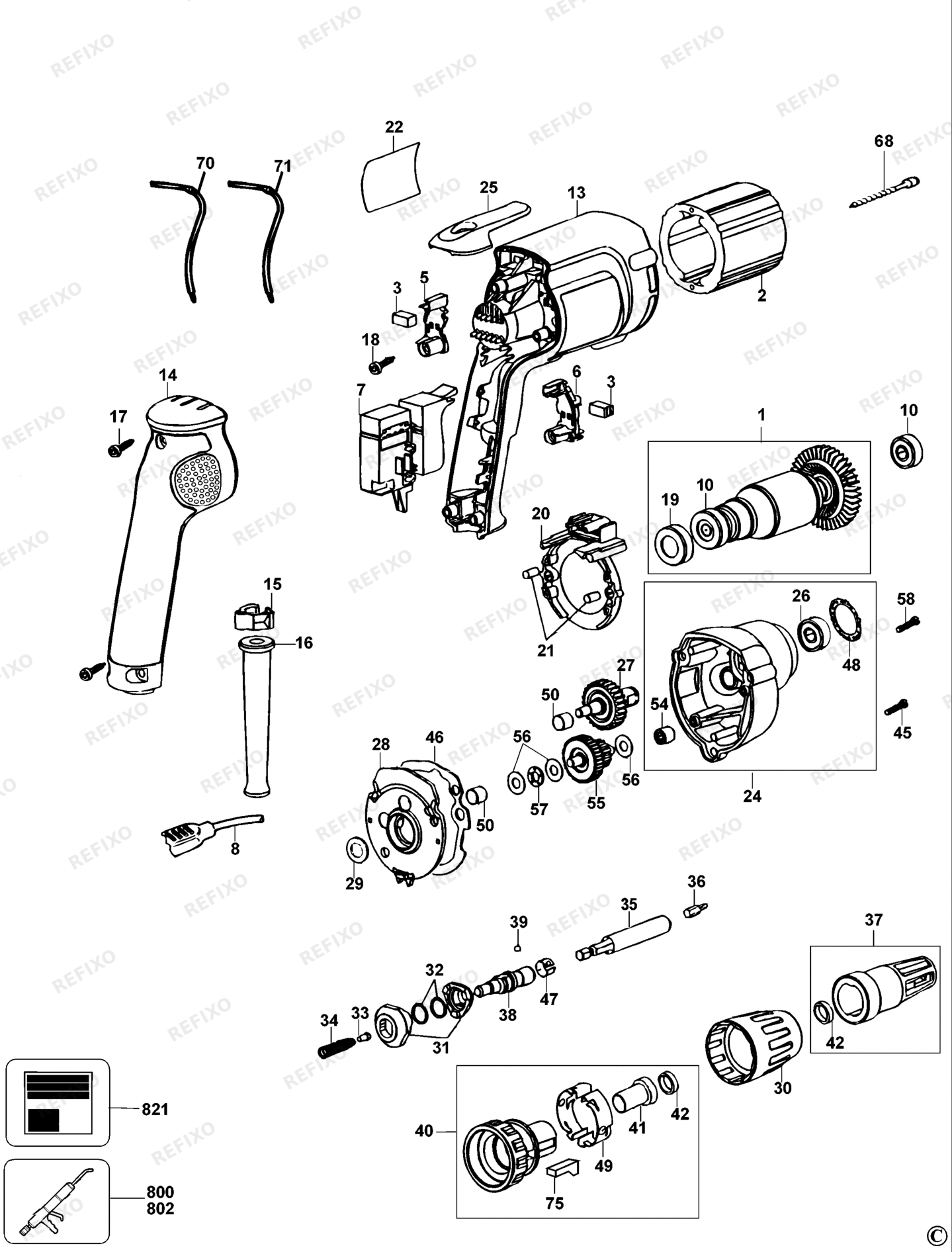 Деталировка DeWalt DW257-XJ TYPE 2 SCHRAUBENDREHER DW257-XJ DW257 — схема запчастей в разборе