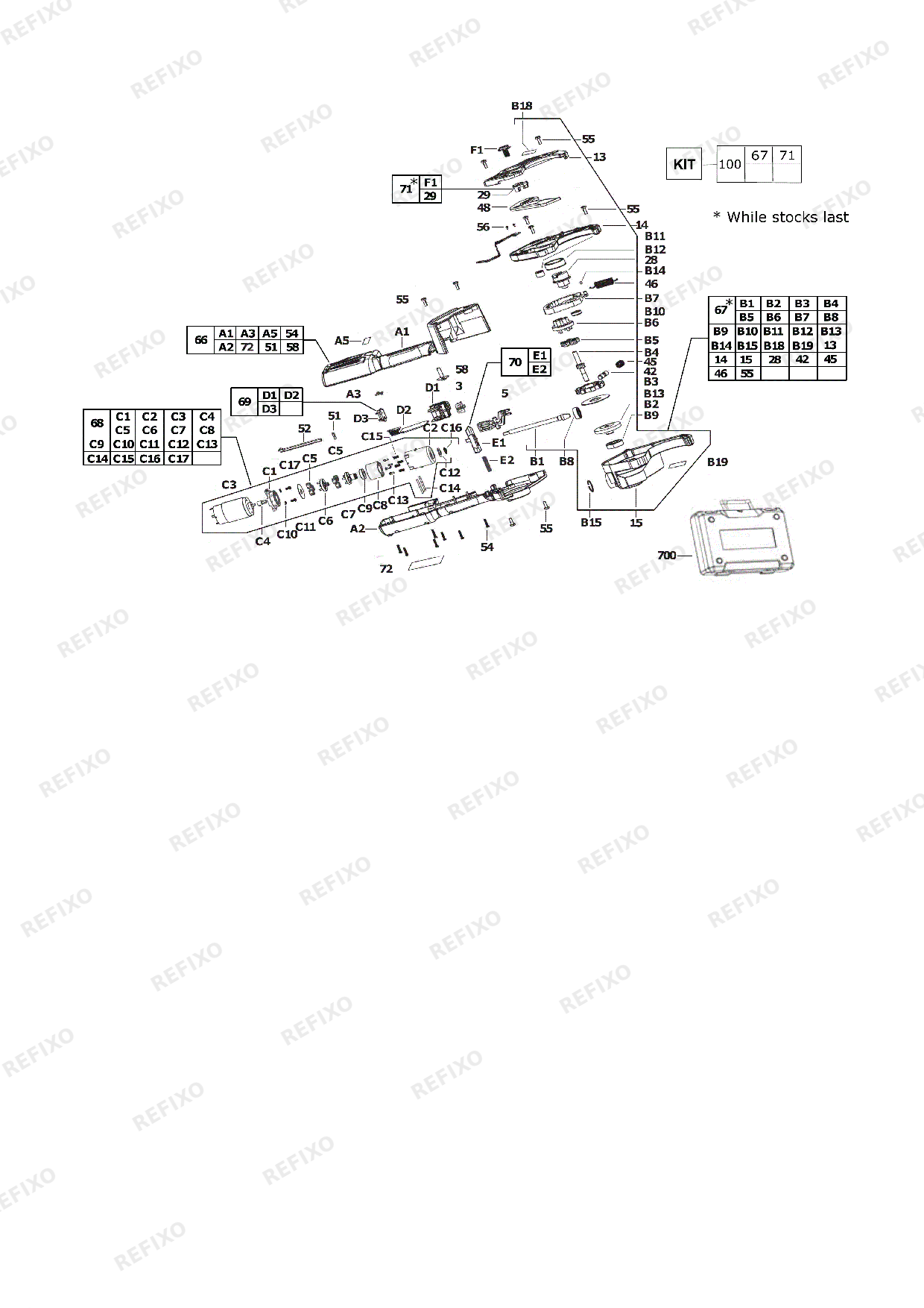 Деталировка MILWAUKEE C12PPC 0 4933416550 4000431243 — схема запчастей в разборе