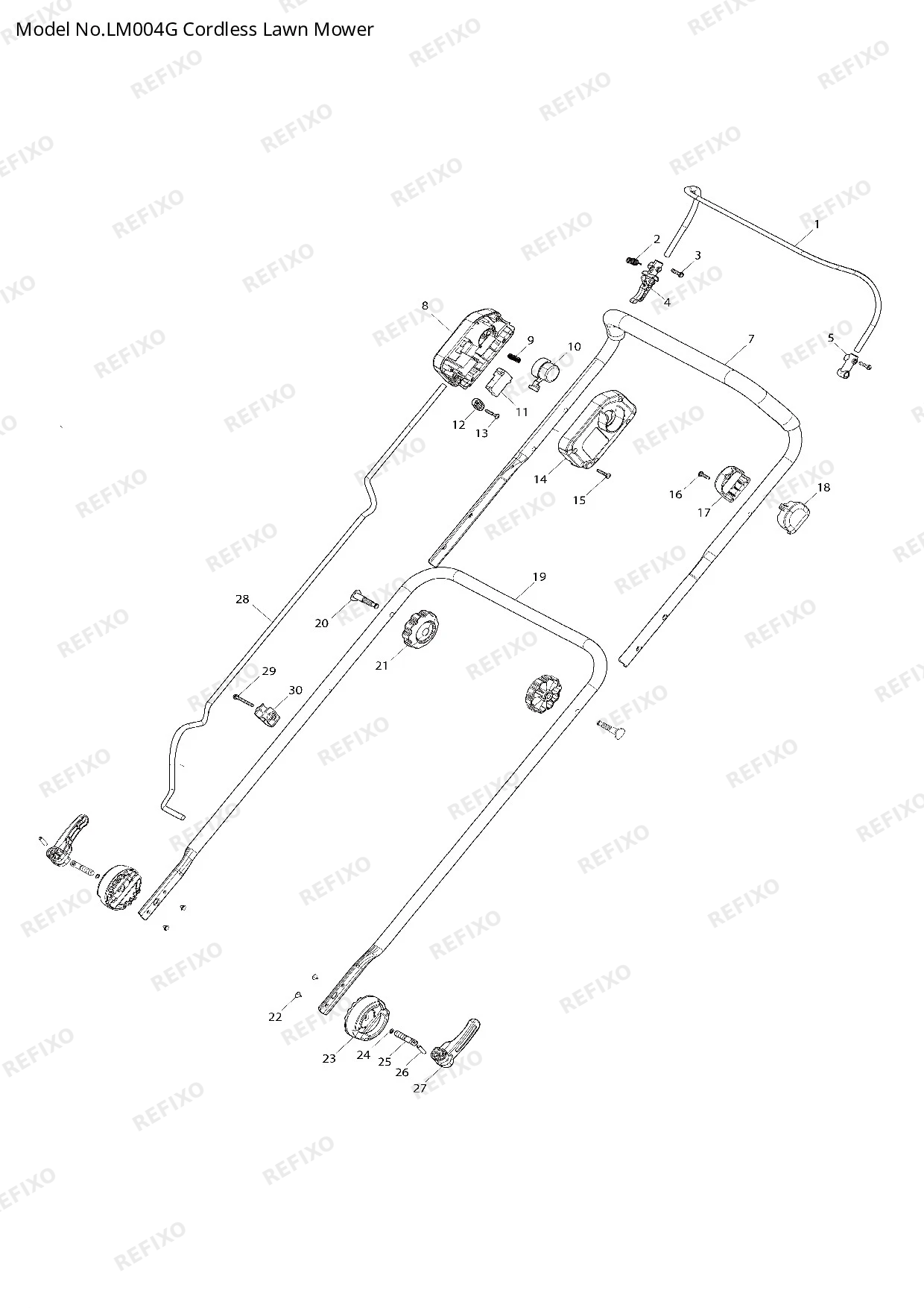 Деталировка MAKITA LM004G — схема запчастей в разборе