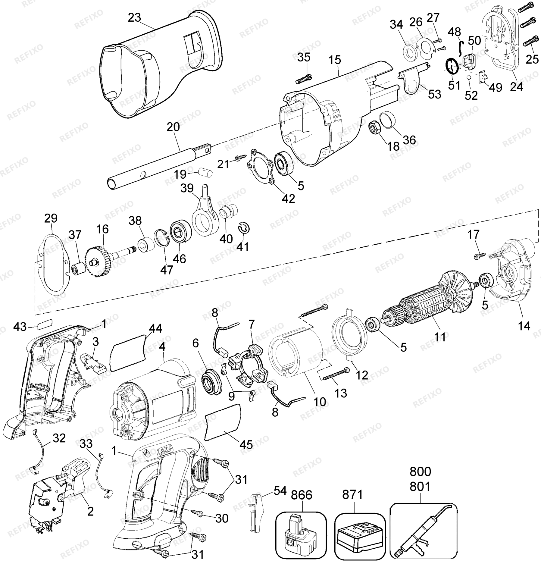 Деталировка DeWalt DW938K-QW TYPE 2 CUTSAW DW938K-QW DW938K — схема запчастей в разборе