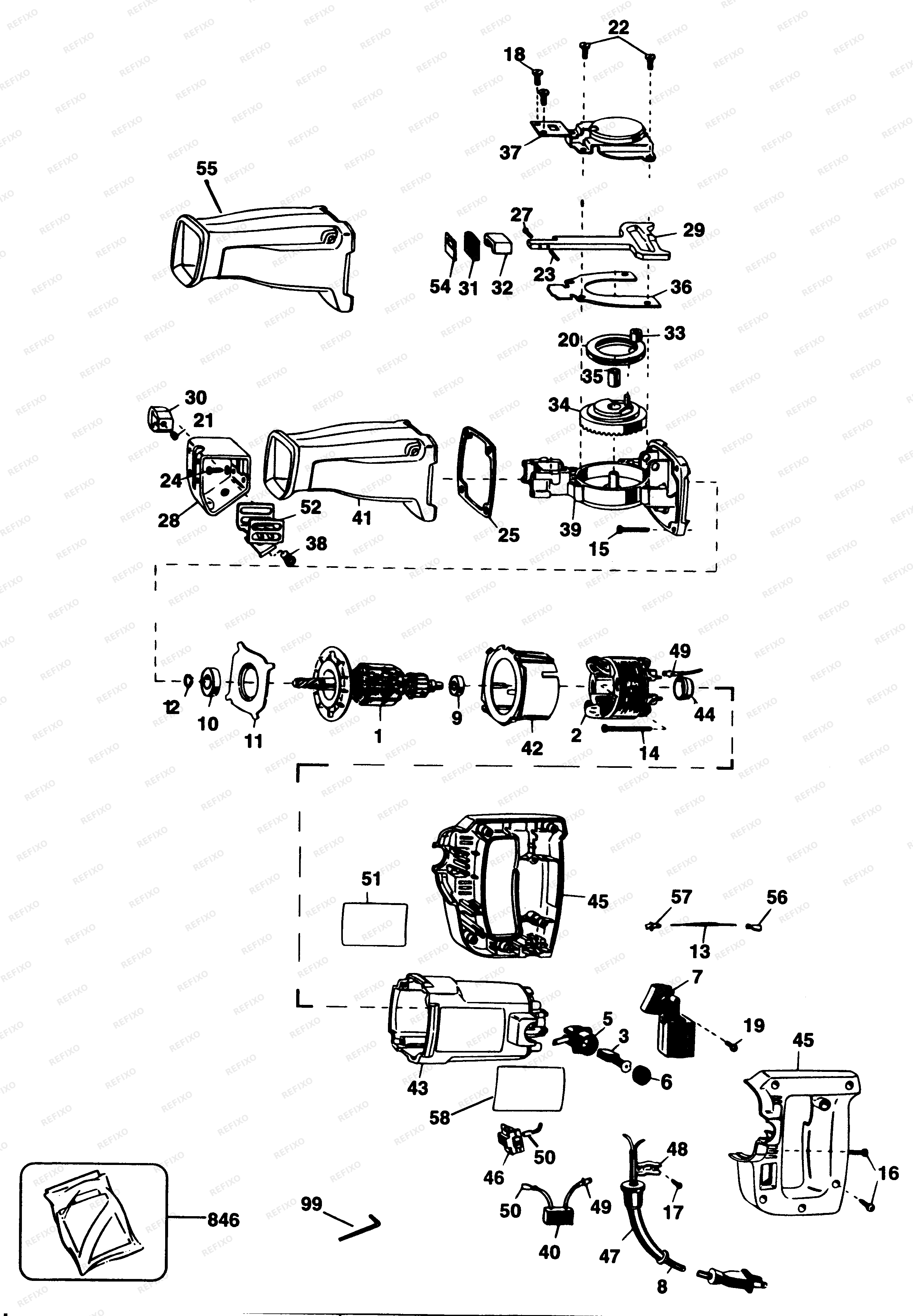 Black&Decker ОТРЕЗНАЯ ПИЛА 3103 — схема запчастей