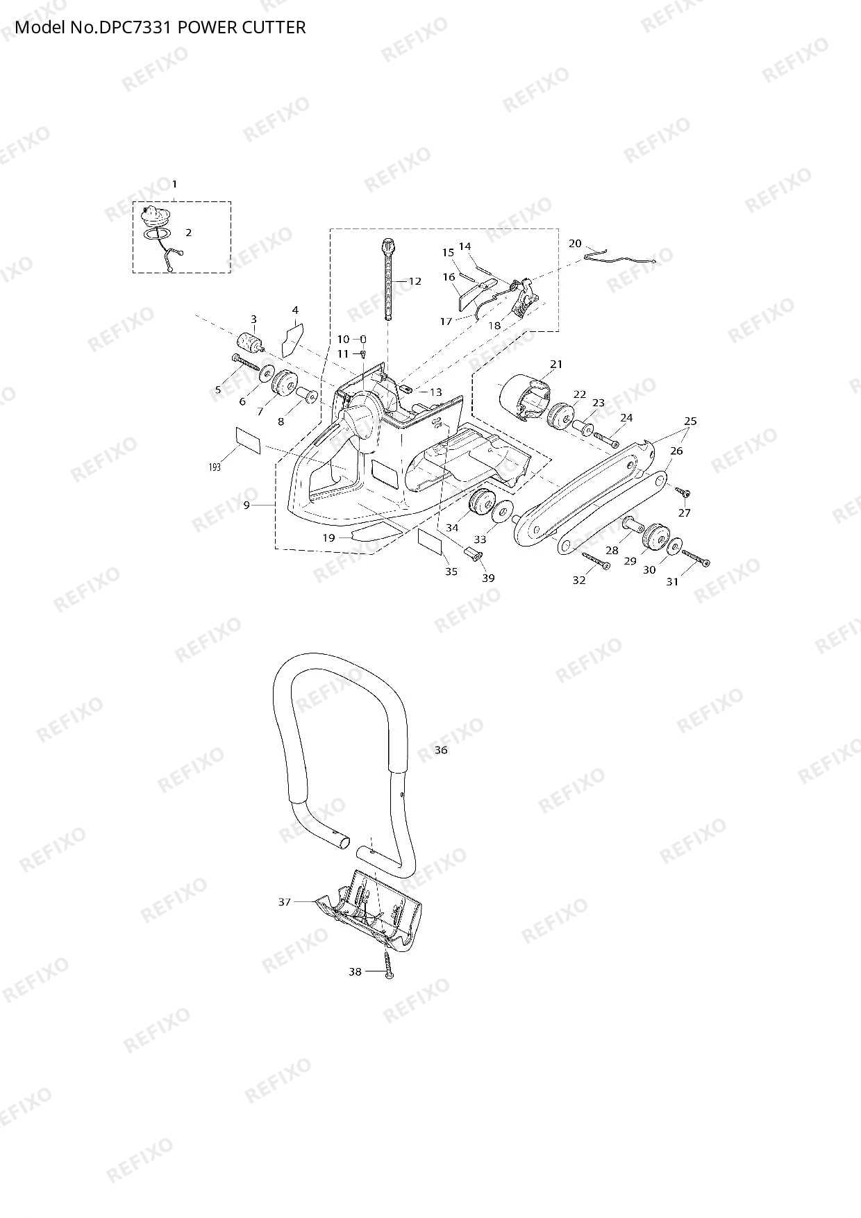 Деталировка MAKITA DPC7311 — схема запчастей в разборе