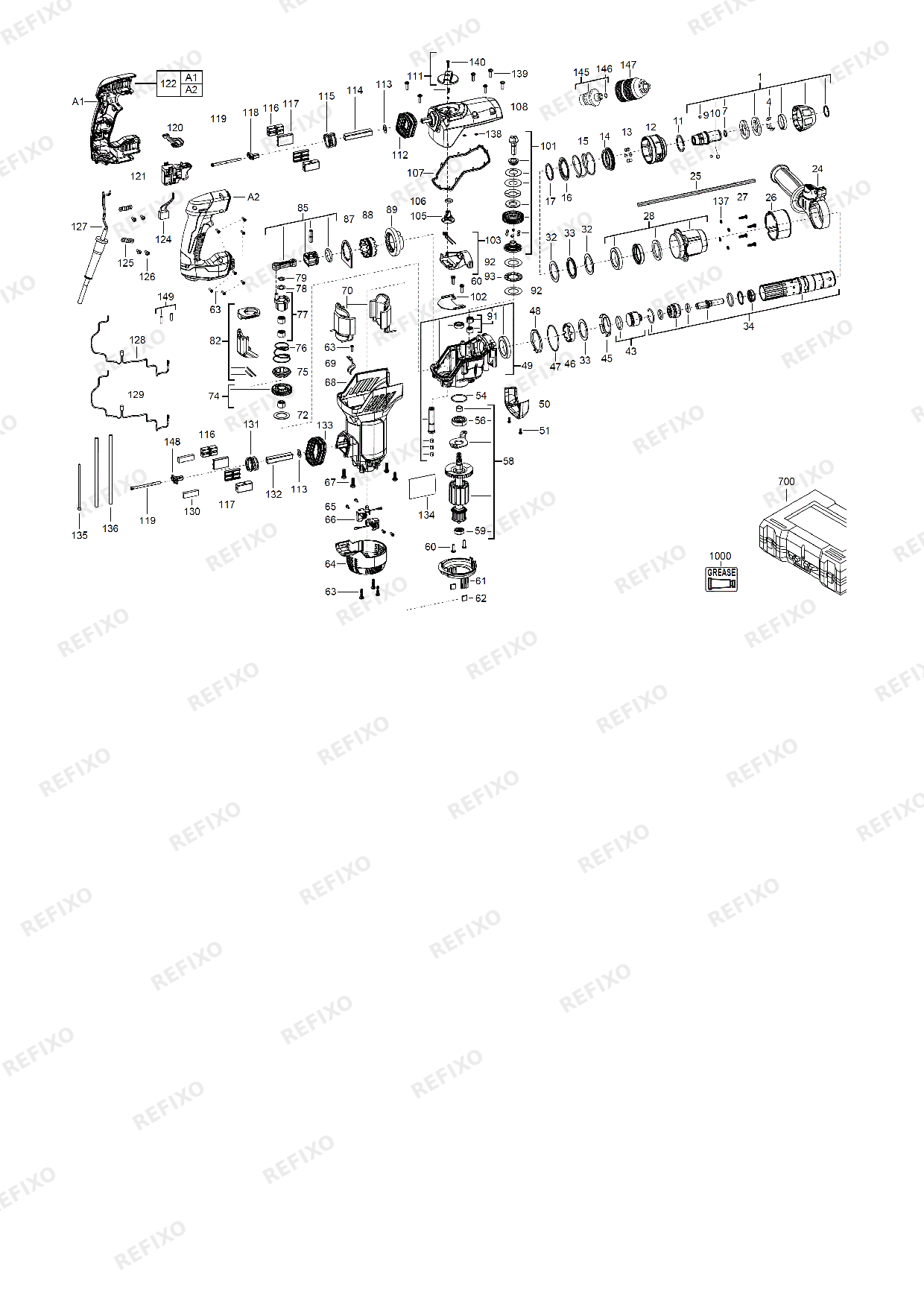 Деталировка MILWAUKEE PLH28XE 4933446800 4000452090 — схема запчастей в разборе