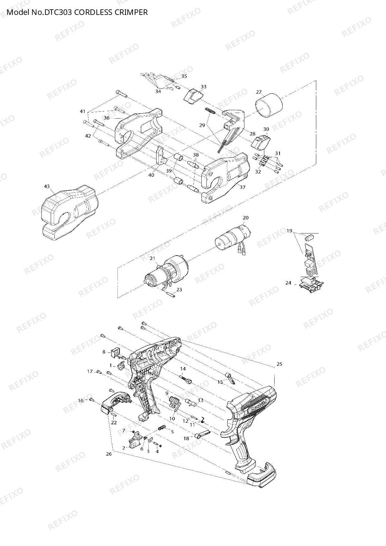 Деталировка MAKITA DTC303 — схема запчастей в разборе