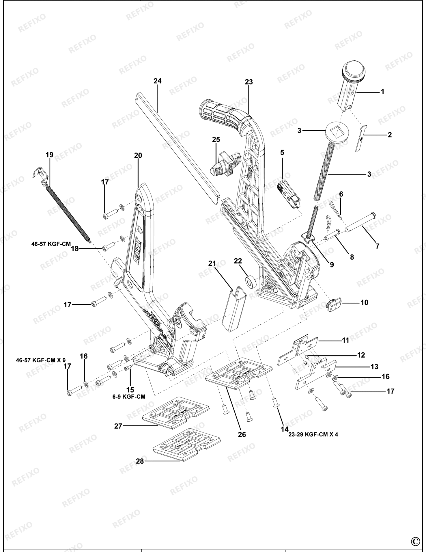 Деталировка DeWalt DMF1550-XJ TYPE 1 NAILER DMF1550-XJ DMF1550 — схема запчастей в разборе