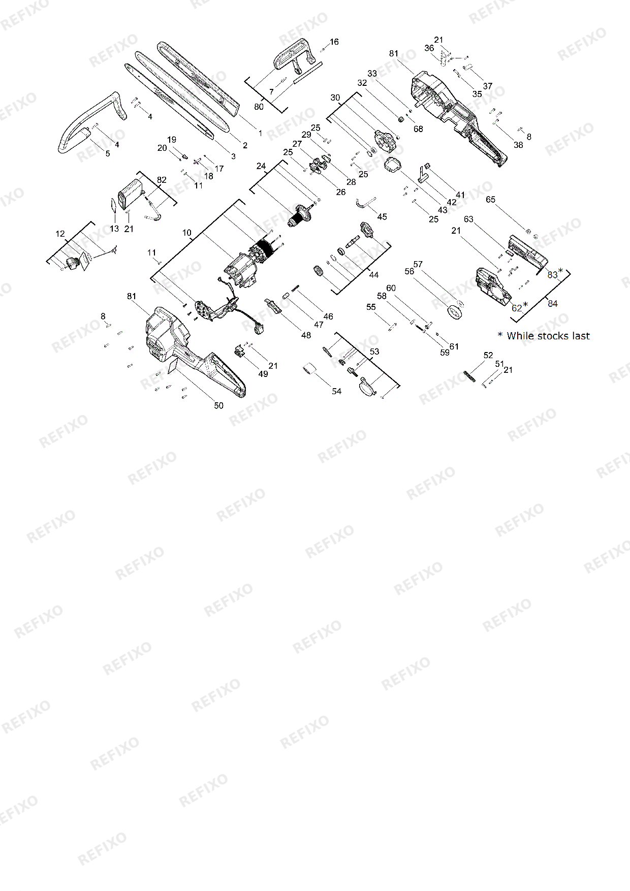 Деталировка MILWAUKEE M18FCHS 0 4933464723 4000467837 — схема запчастей в разборе