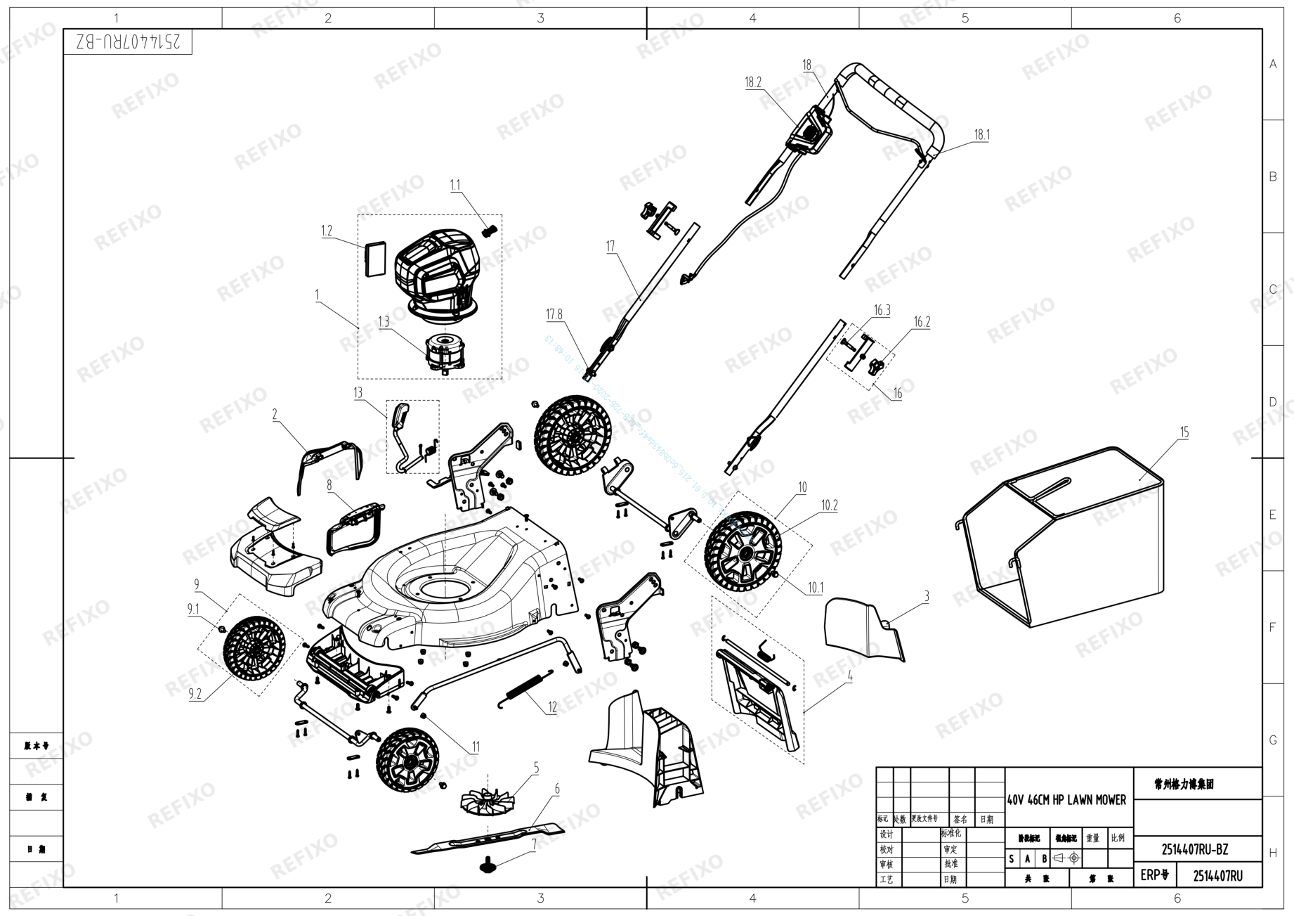 Деталировка Greenworks 2514407RU-Exploded view Model (1) — схема запчастей в разборе