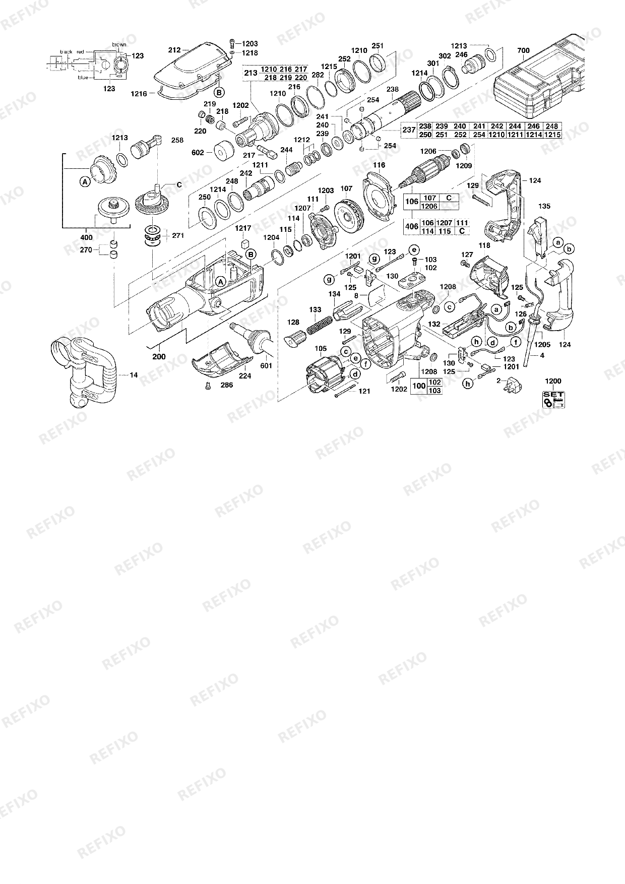 Деталировка MILWAUKEE K900K 4933375650 4000375814 — схема запчастей в разборе