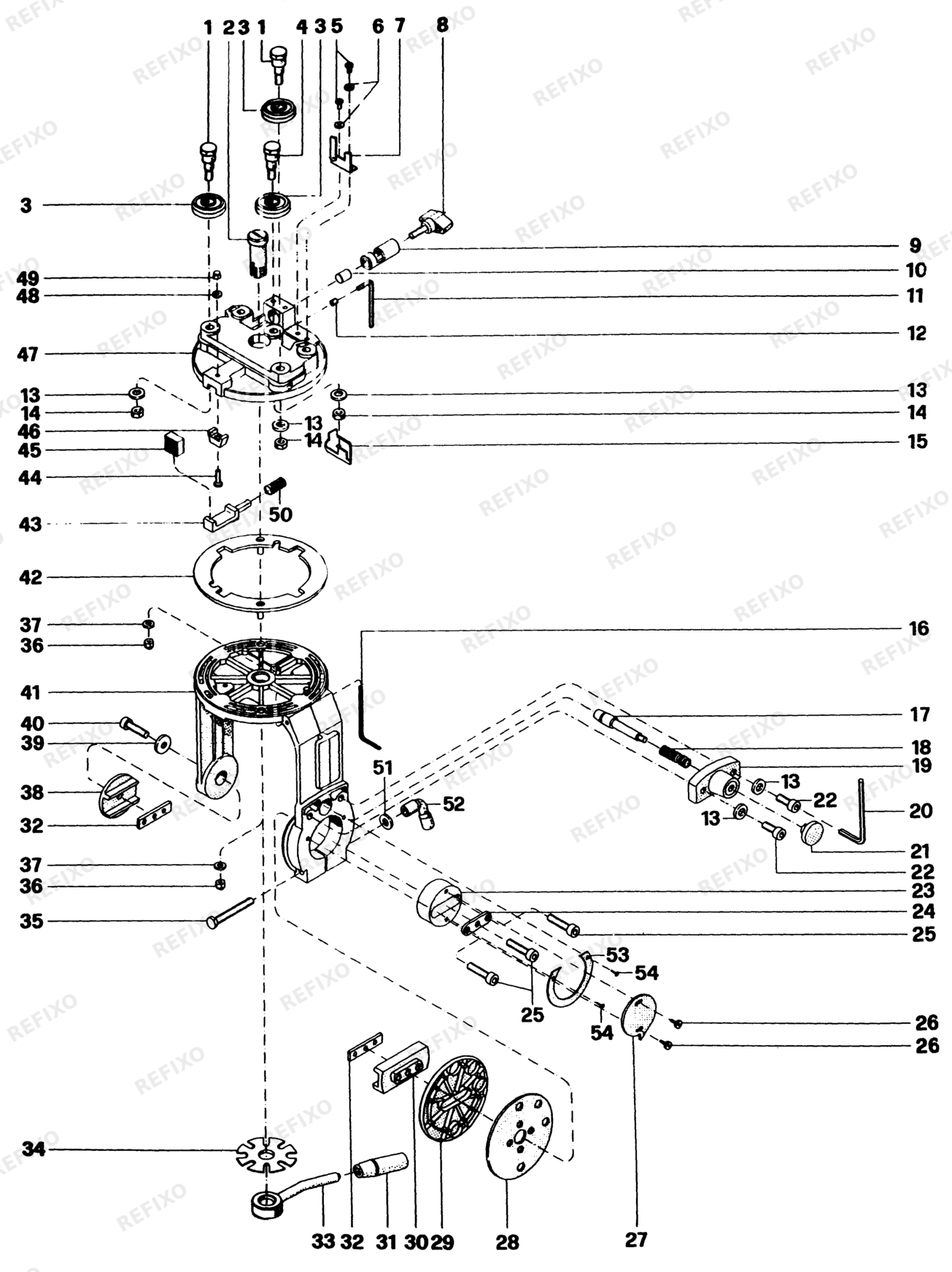 Деталировка DeWalt DW1753----F-XJ TYPE 1 RADIALKREISSÄGE DW1753----F-XJ DW1753----F — схема запчастей в разборе