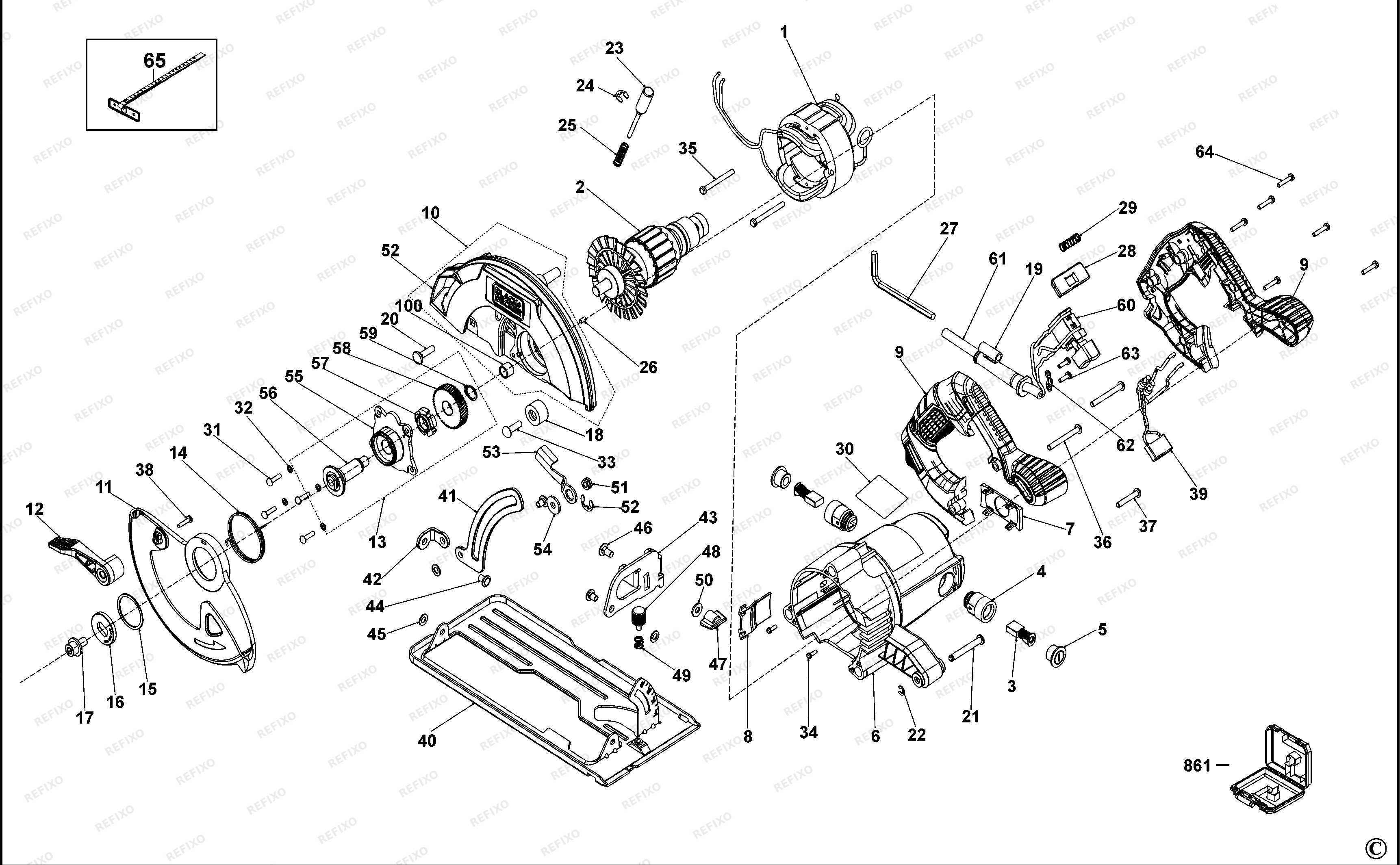 Black&Decker ДИСКОВАЯ ПИЛА CS1550 — схема запчастей
