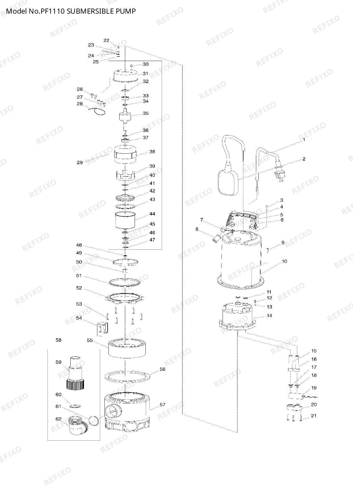 Деталировка MAKITA PF1110 — схема запчастей в разборе